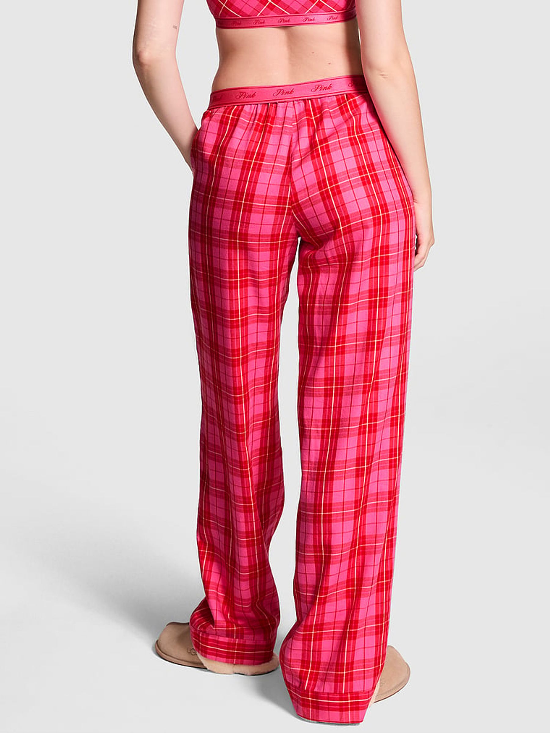 Pink Rose Plaid Trouser Pyjama Bottoms - Image 2 of 4