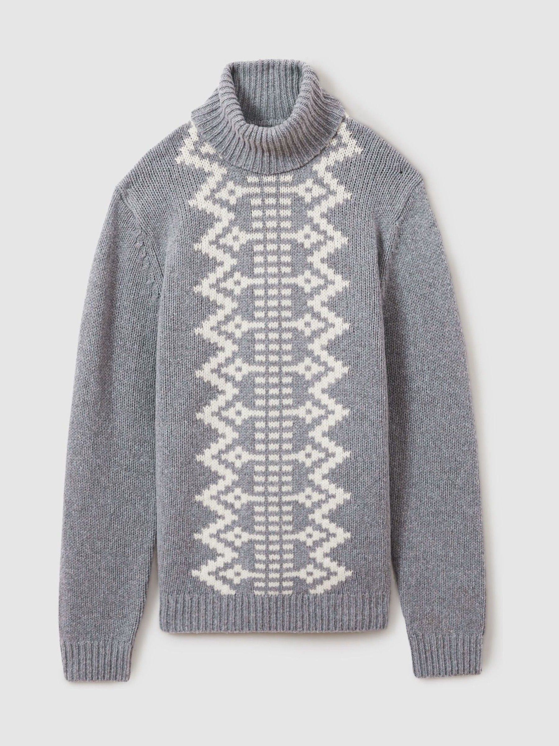 Wool-Blend Roll-Neck Jumper in Grey - Image 2 of 6