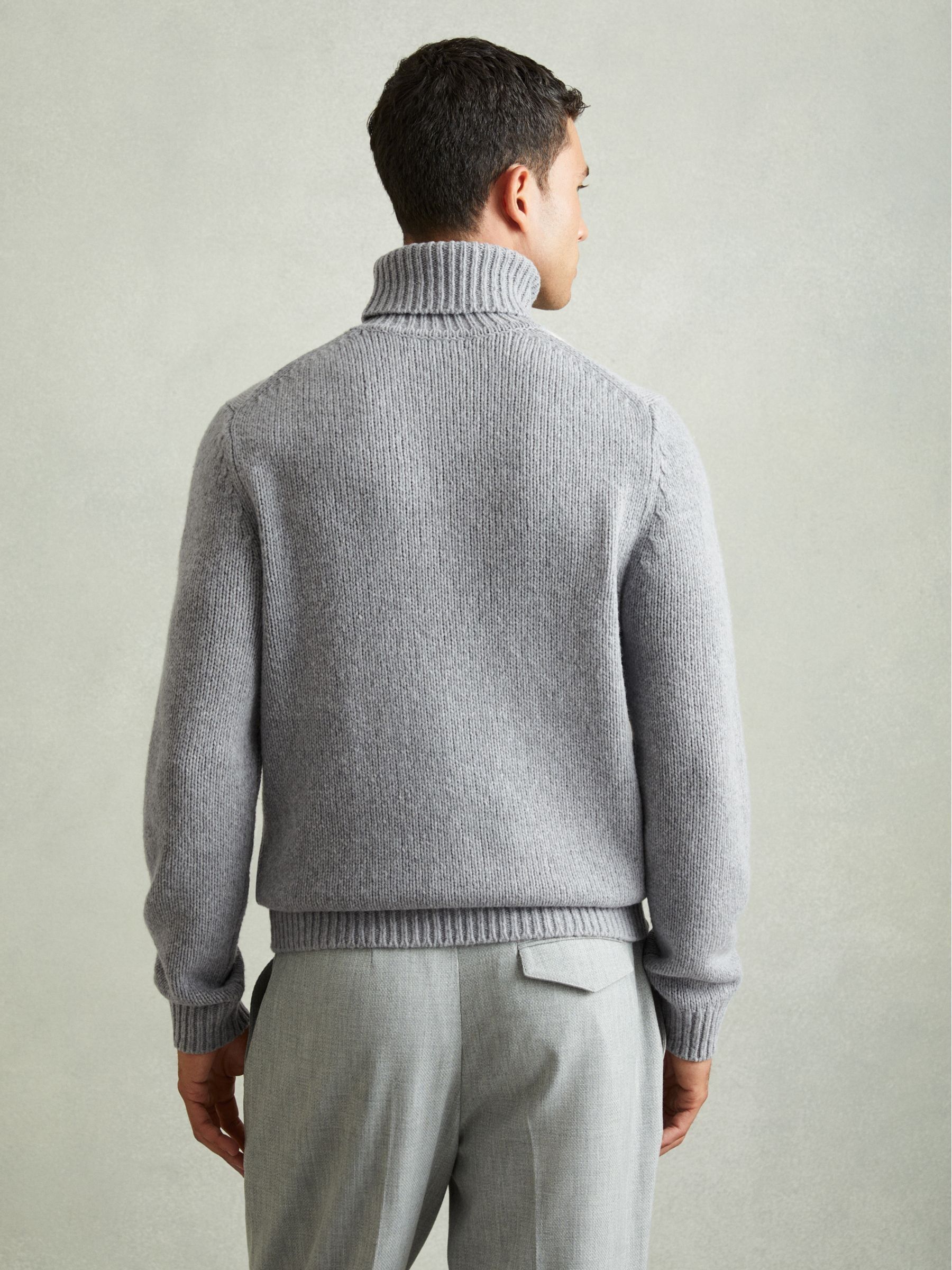 Wool-Blend Roll-Neck Jumper in Grey - Image 4 of 6