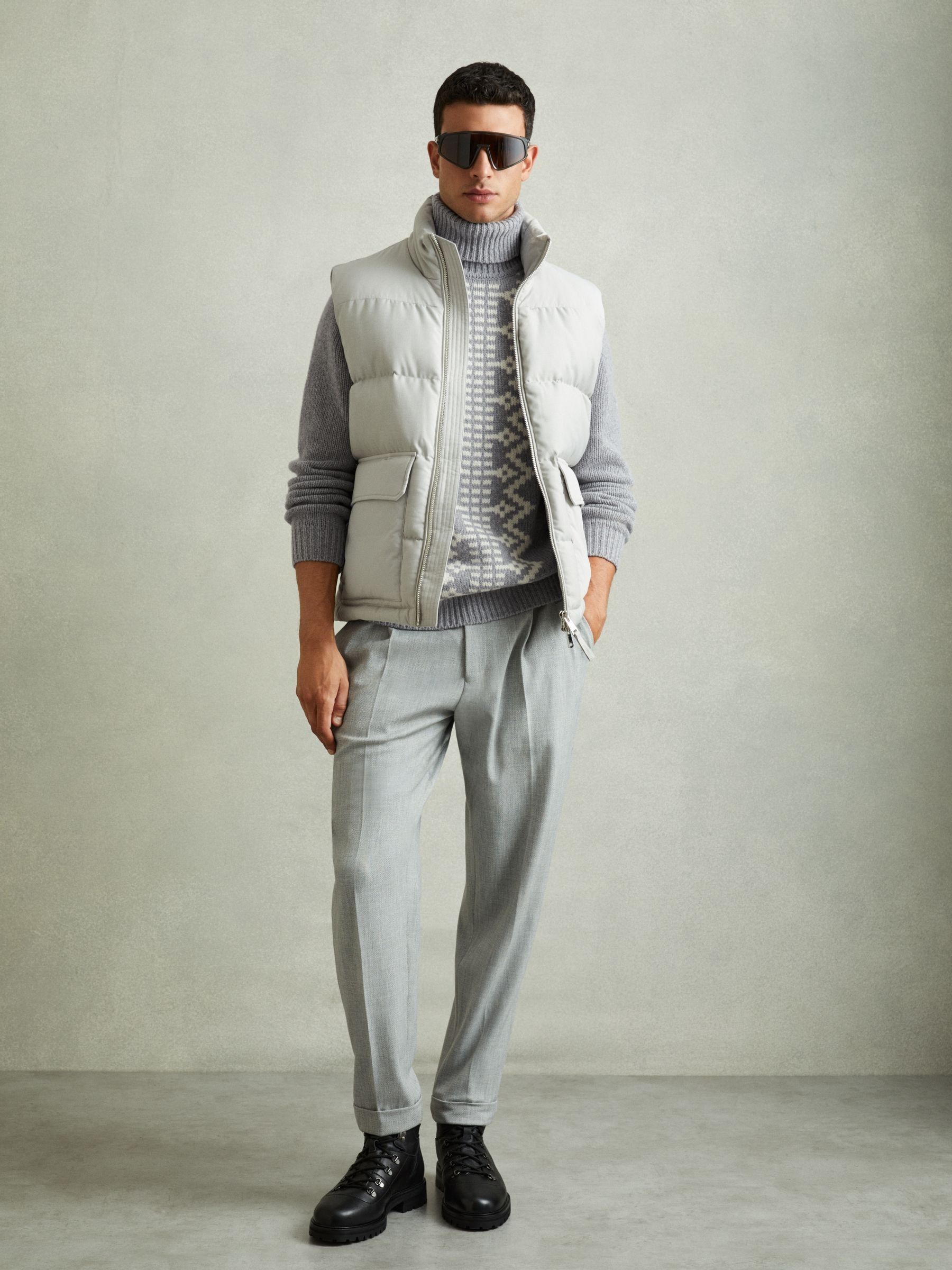 Wool-Blend Roll-Neck Jumper in Grey - Image 5 of 6