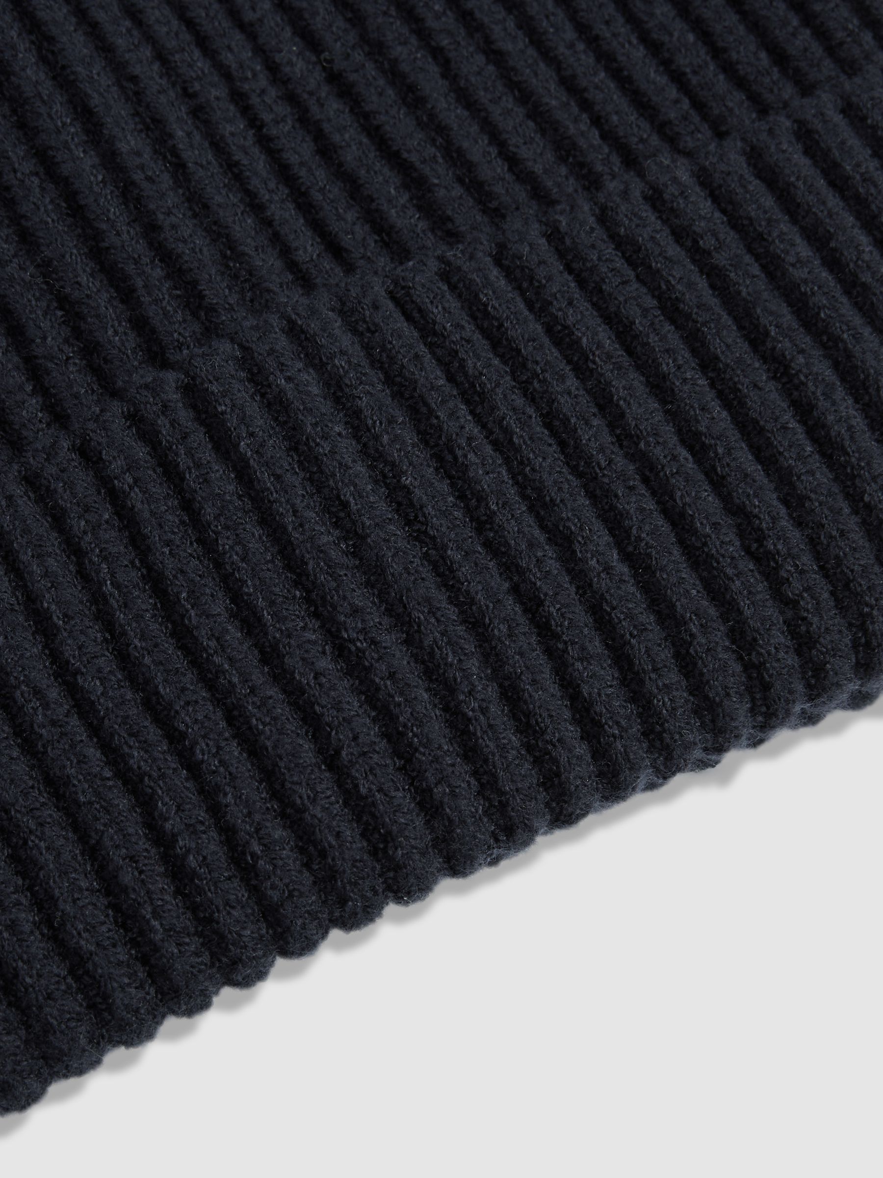 Ribbed Hat and Scarf Set in Navy - Image 4 of 4
