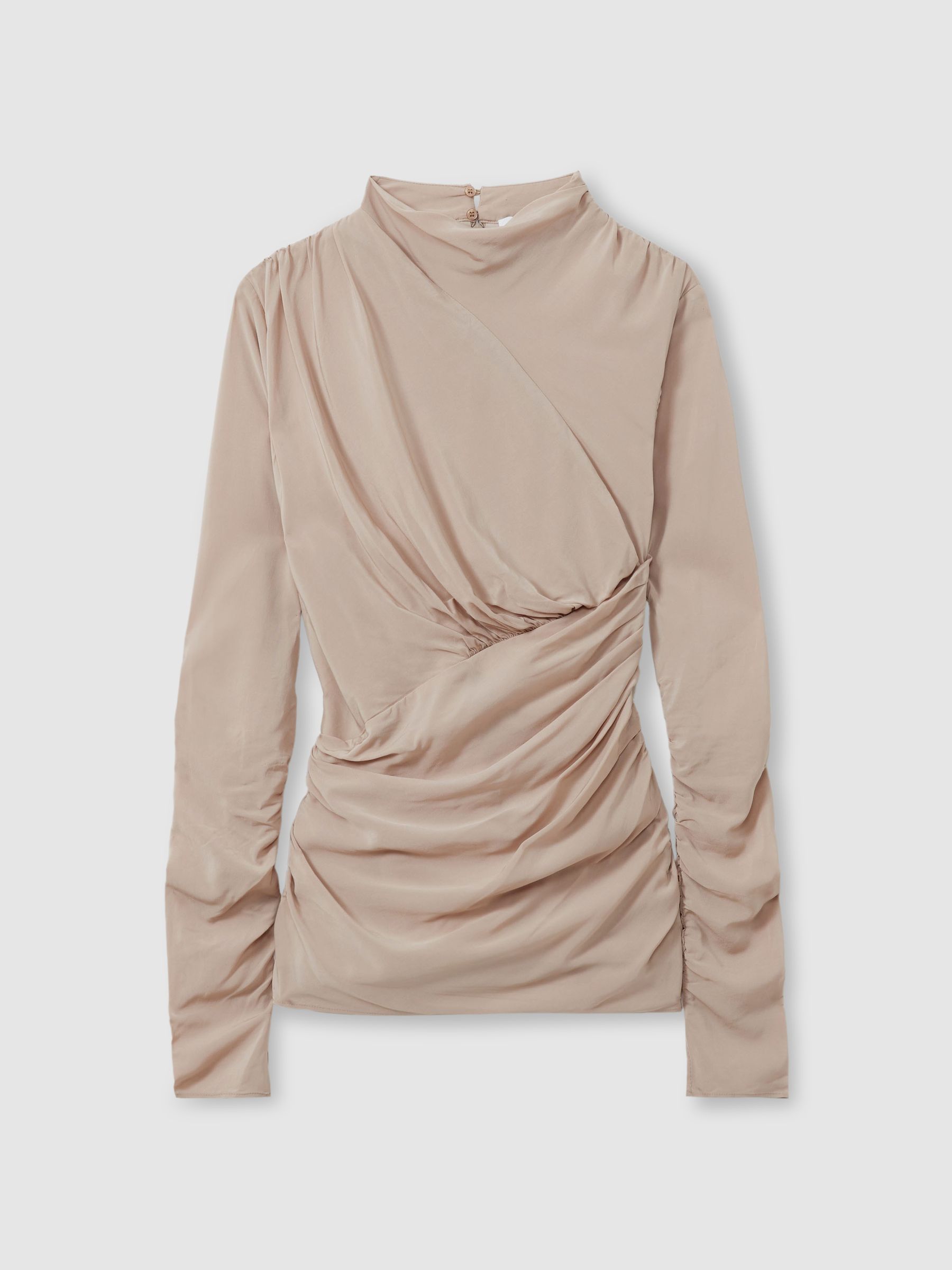 Eleni Blush Ruched Long Sleeve Top - Image 2 of 6