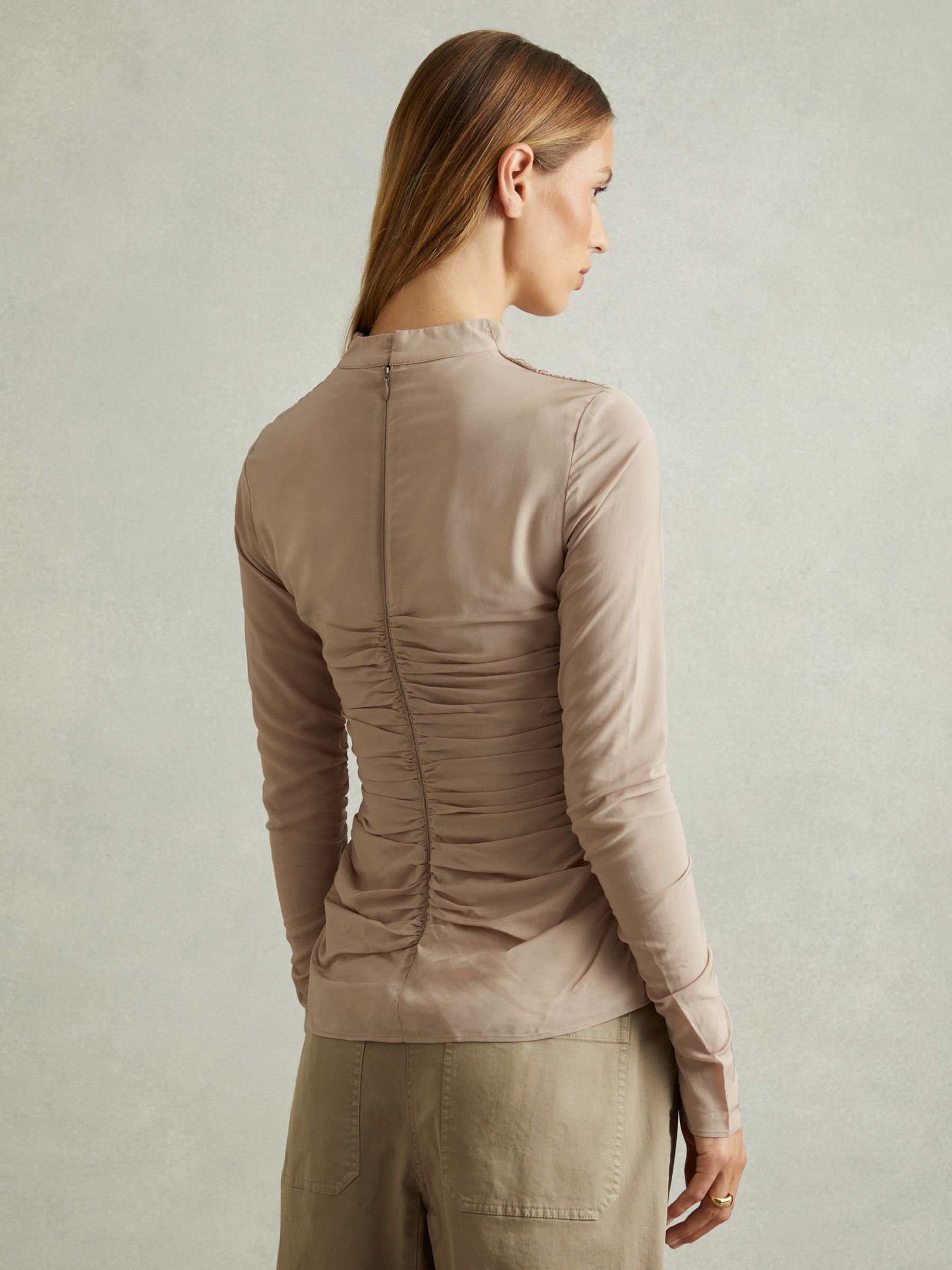 Eleni Blush Ruched Long Sleeve Top - Image 4 of 6