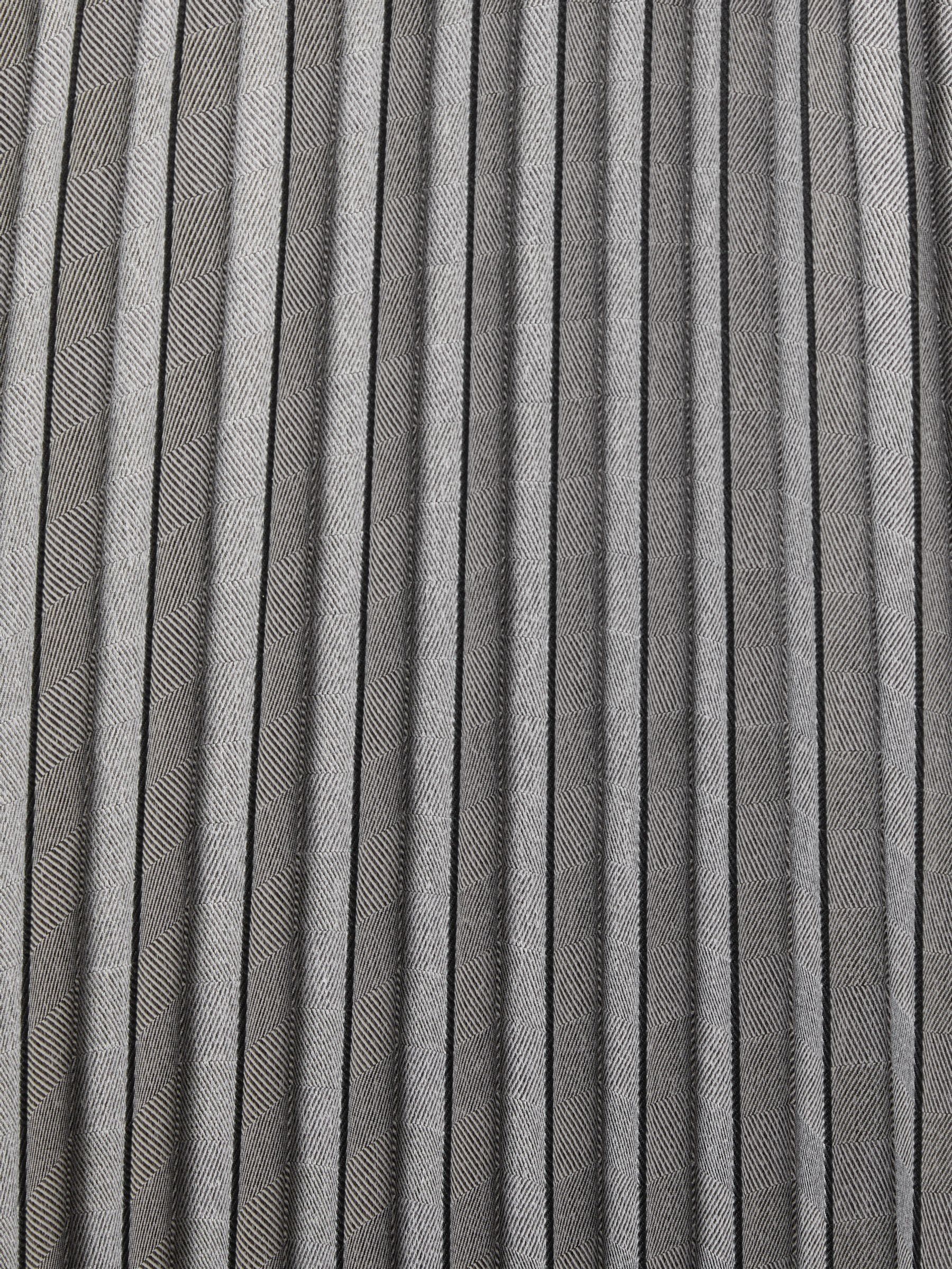 Checked Pleated Midi Skirt in Grey - Image 6 of 6