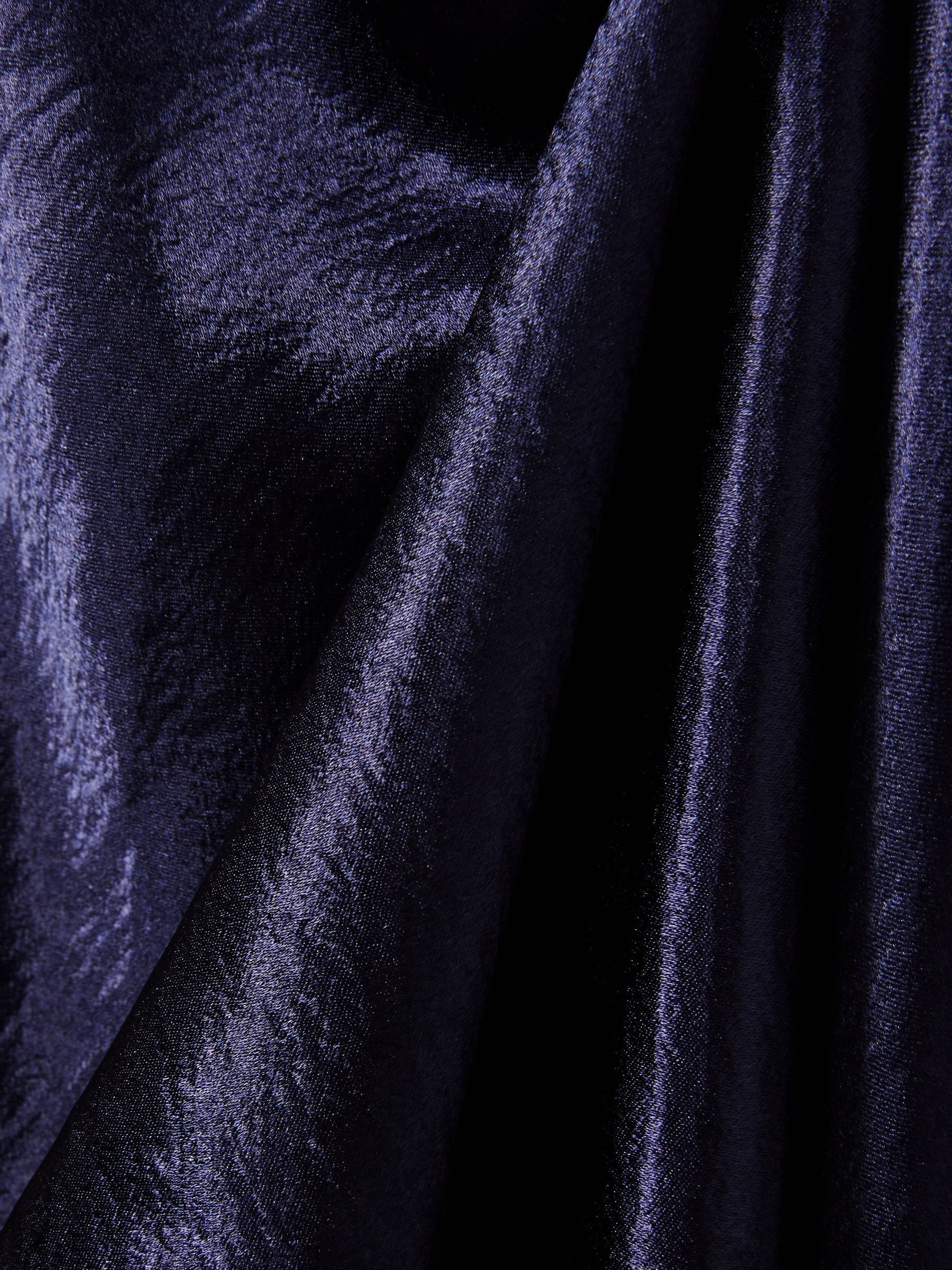 Cowl-Neck Hammered-Satin Slip Dress in Indigo - Image 5 of 5