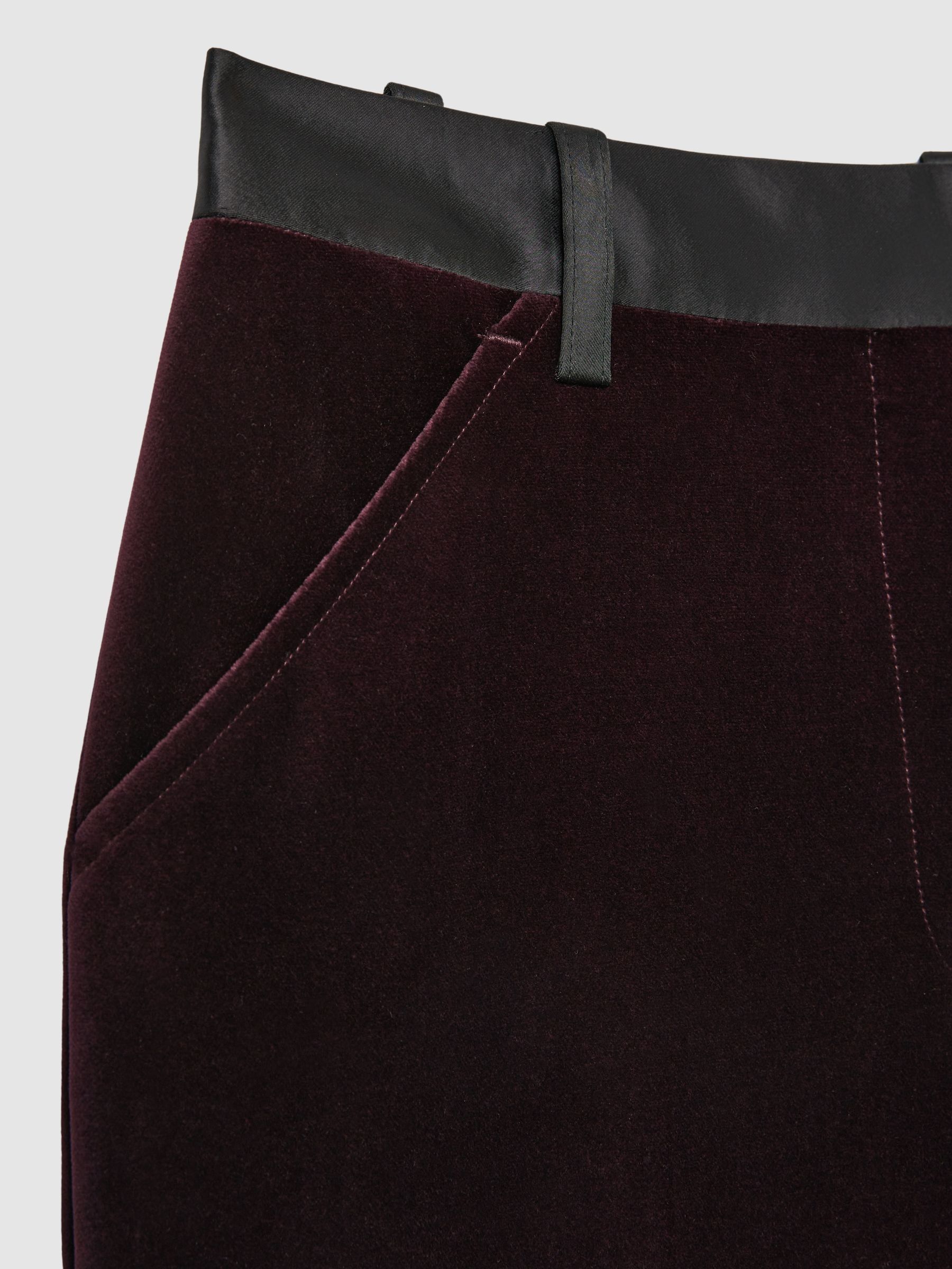 Cotton-Velvet Flared Trousers in Burgundy - Image 6 of 6