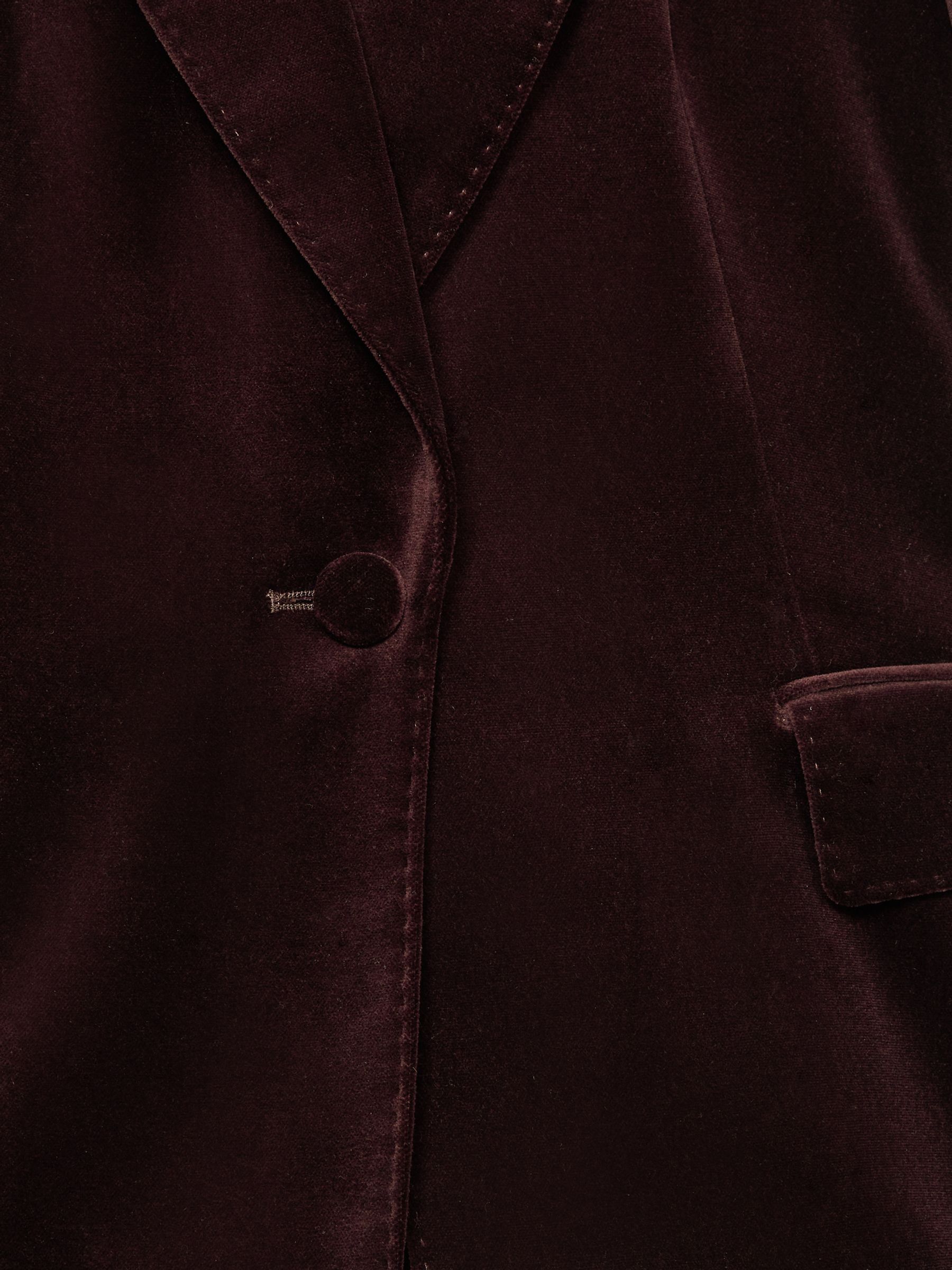 Cotton Velvet Blazer in Burgundy - Image 7 of 7