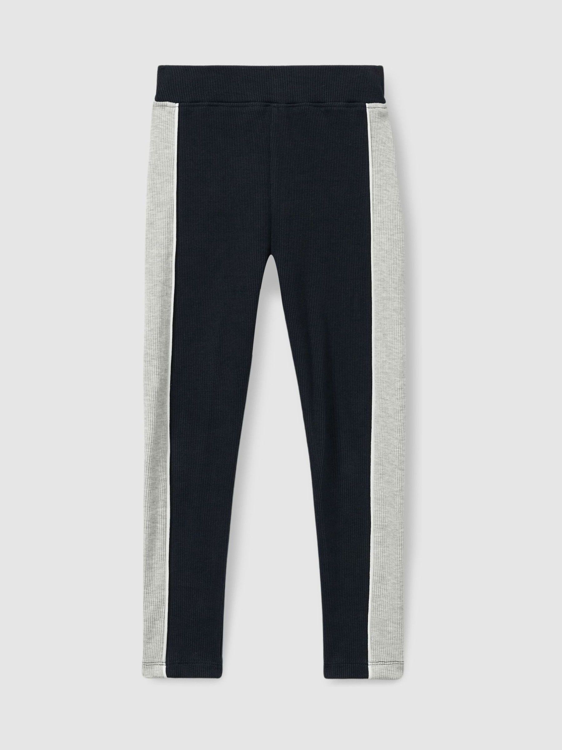 13-14 yrs Cotton-Blend Panelled Leggings in Navy - Image 1 of 4 13-14 yrs Cotton-Blend Panelled Leggings in Navy - Image 1 of 4