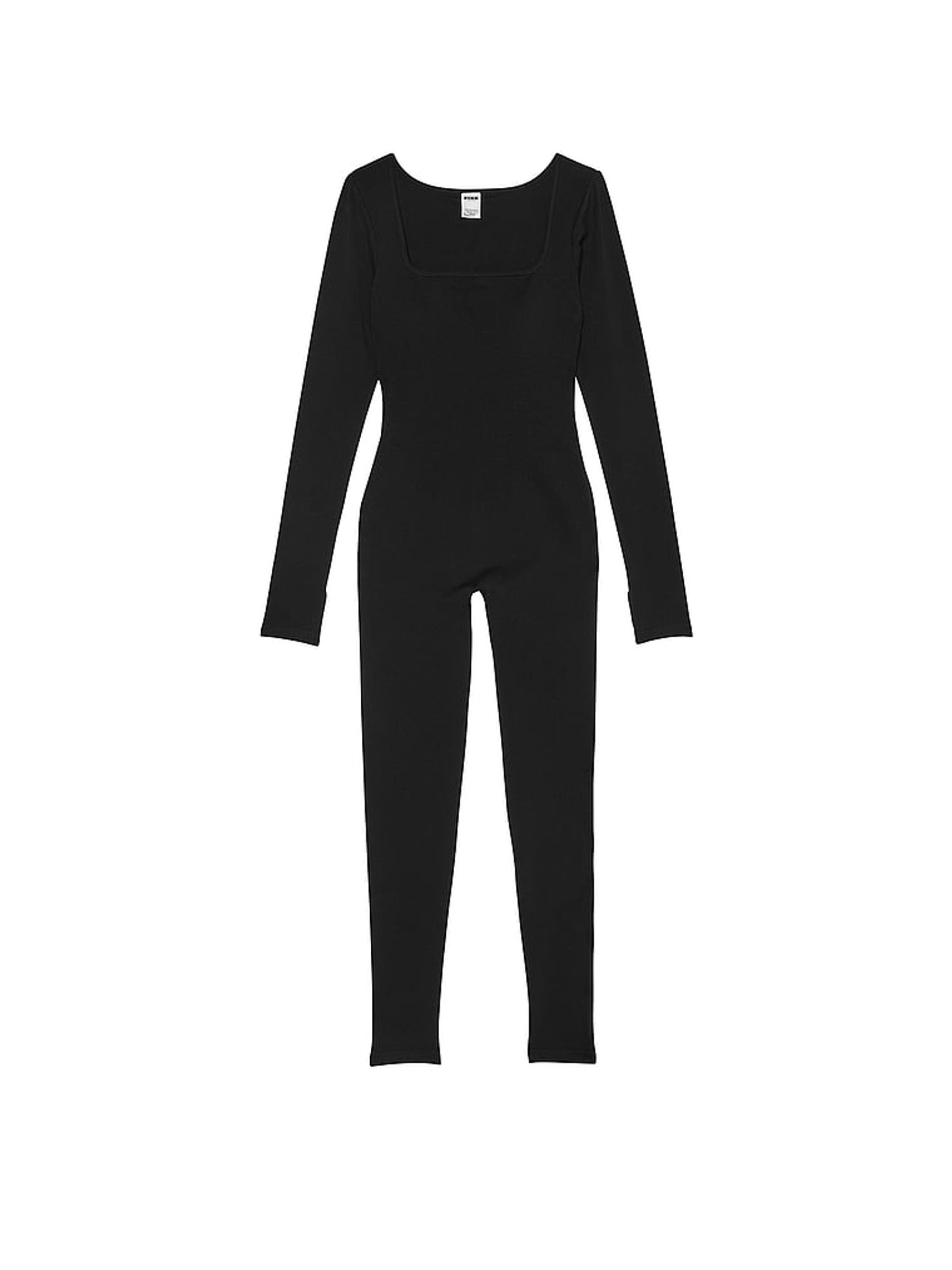 Black Long Sleeve Square Neck Jumpsuit - Image 3 of 3