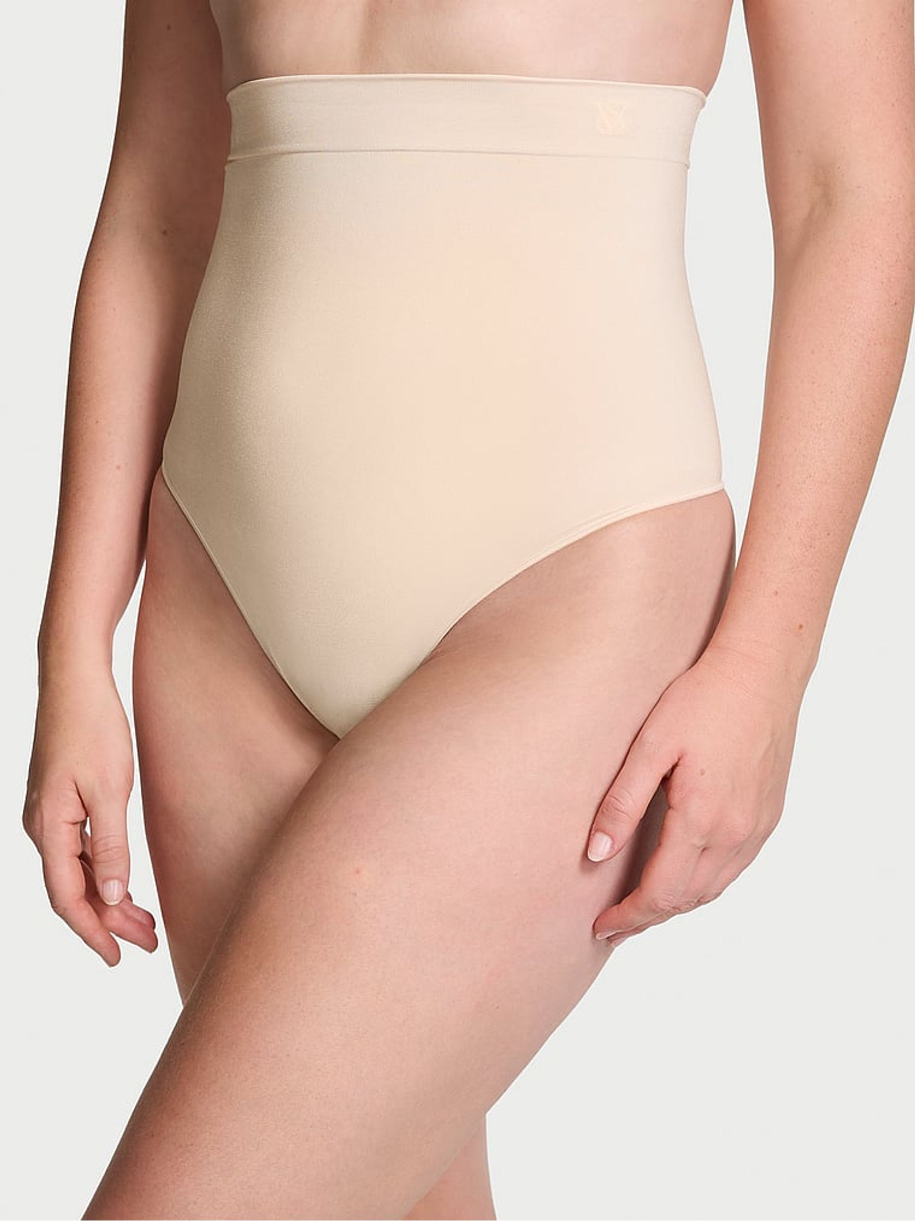 Marzipan Nude Thong Seamless Shaping High Waist Knickers - Image 1 of 4
