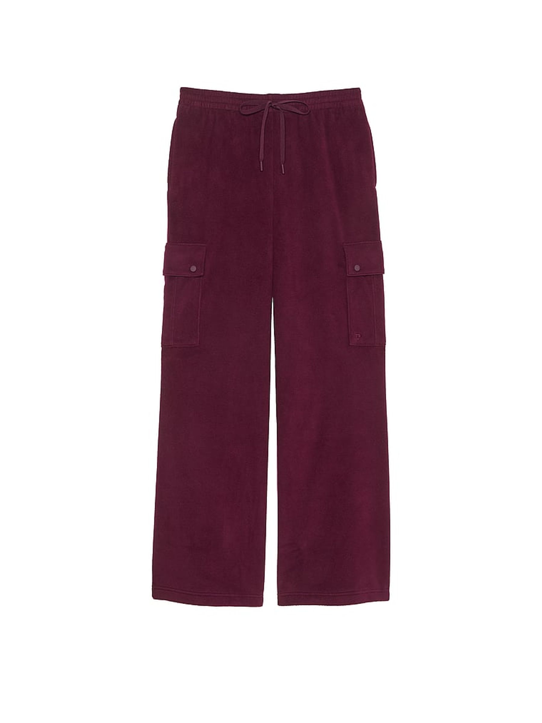 Purple Rose Fleece Wide Leg Cargo Joggers - Image 4 of 4