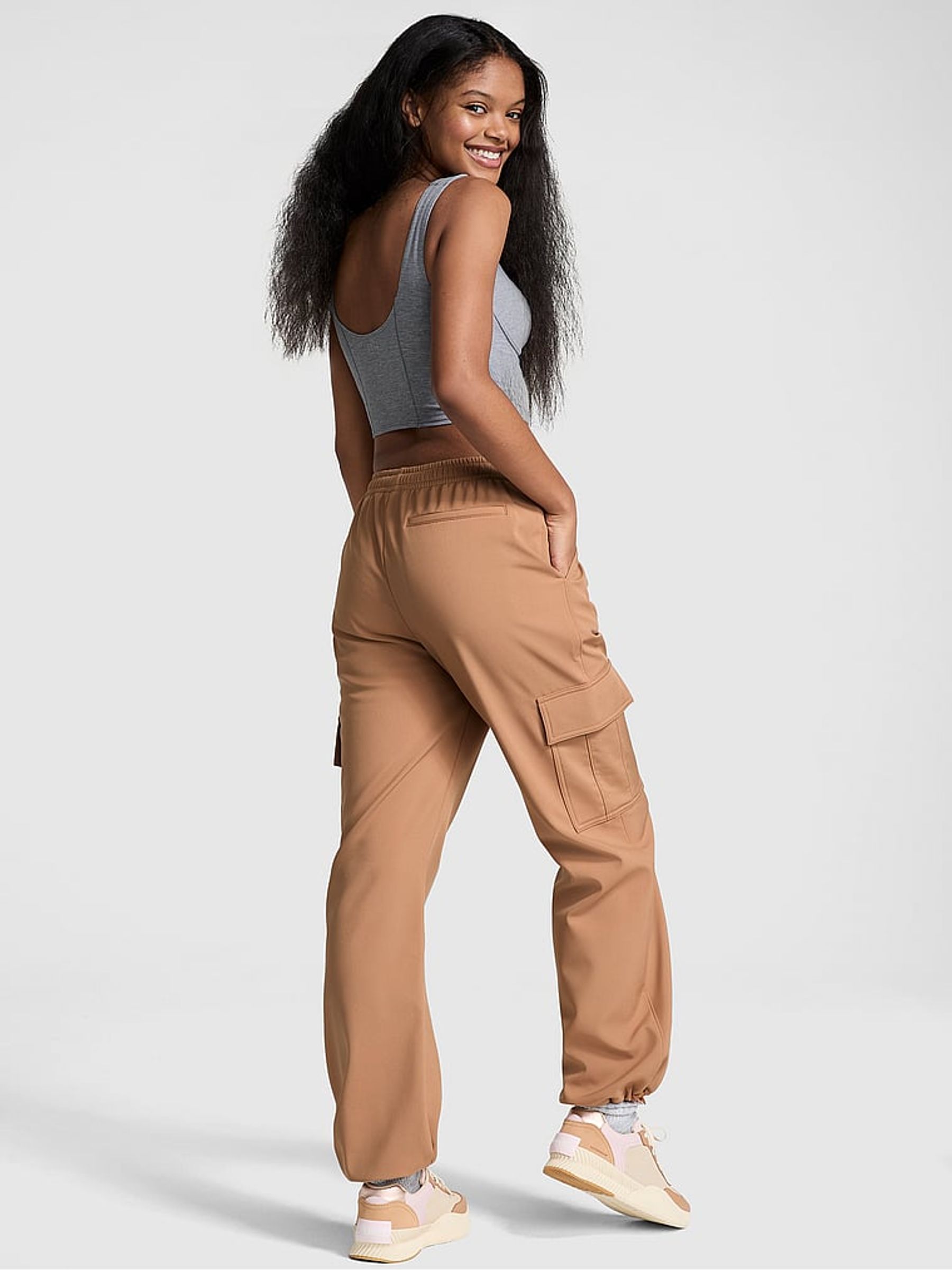 Toffee Brown Fleece Cargo Trousers - Image 2 of 3