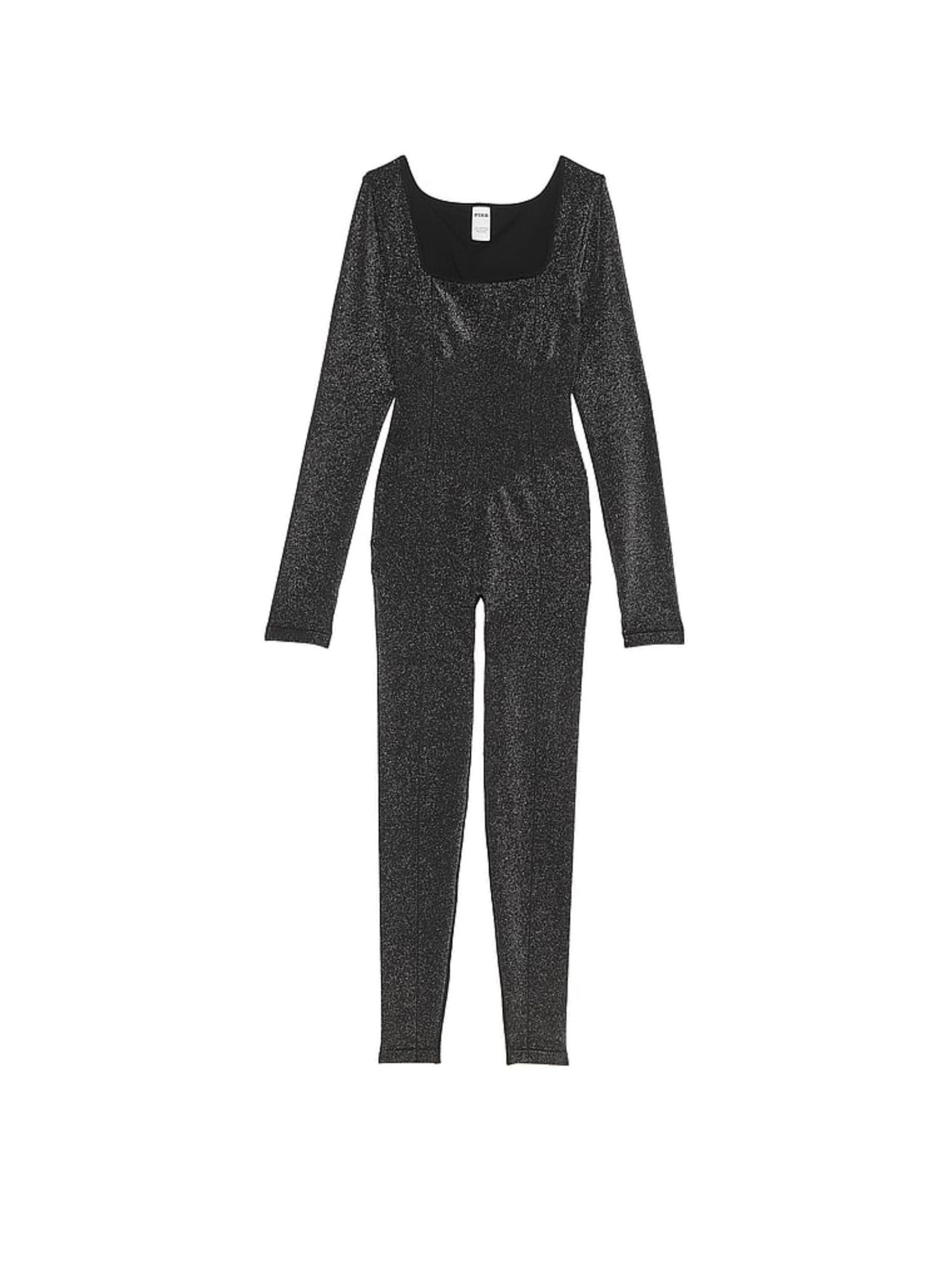 Black Shine Seamless Square Neck Jumpsuit - Image 3 of 3