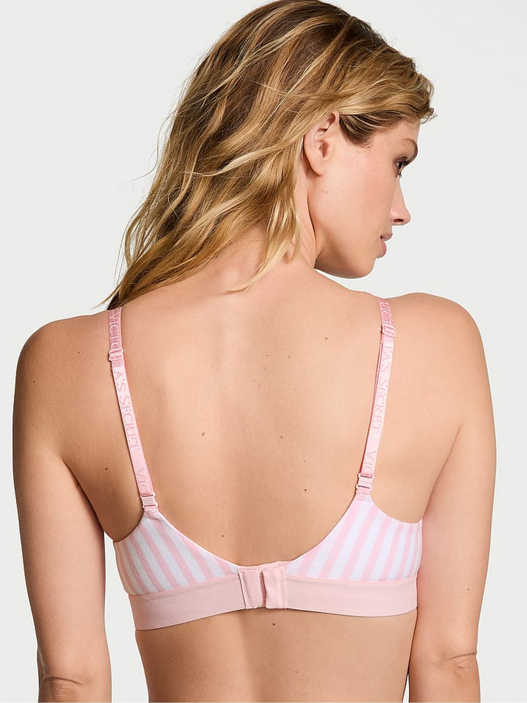 Pretty Blossom Pink Stripe Push Up Shine Patch Bra - Image 2 of 3