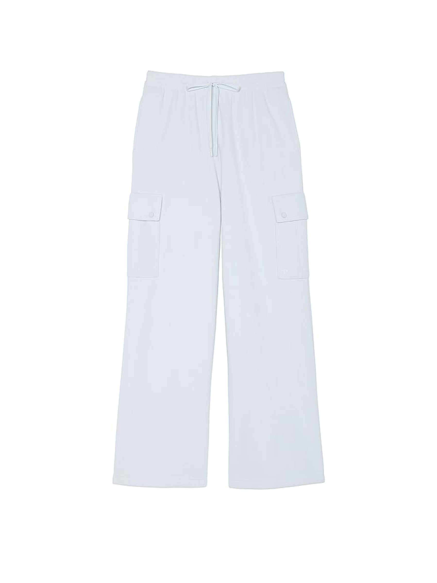Hydrangea Blue Fleece Wide Leg Cargo Joggers - Image 3 of 3