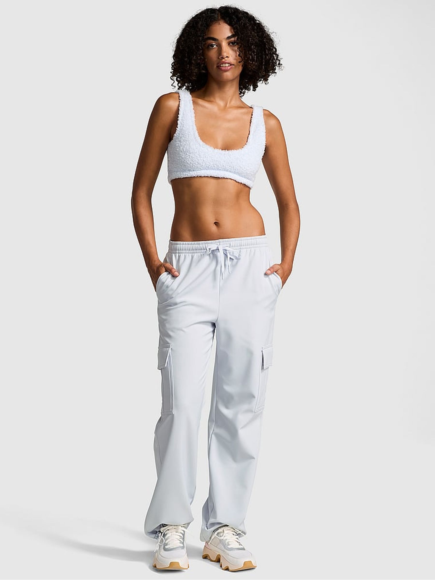 Hydrangea Blue Fleece Cargo Trousers - Image 1 of 3