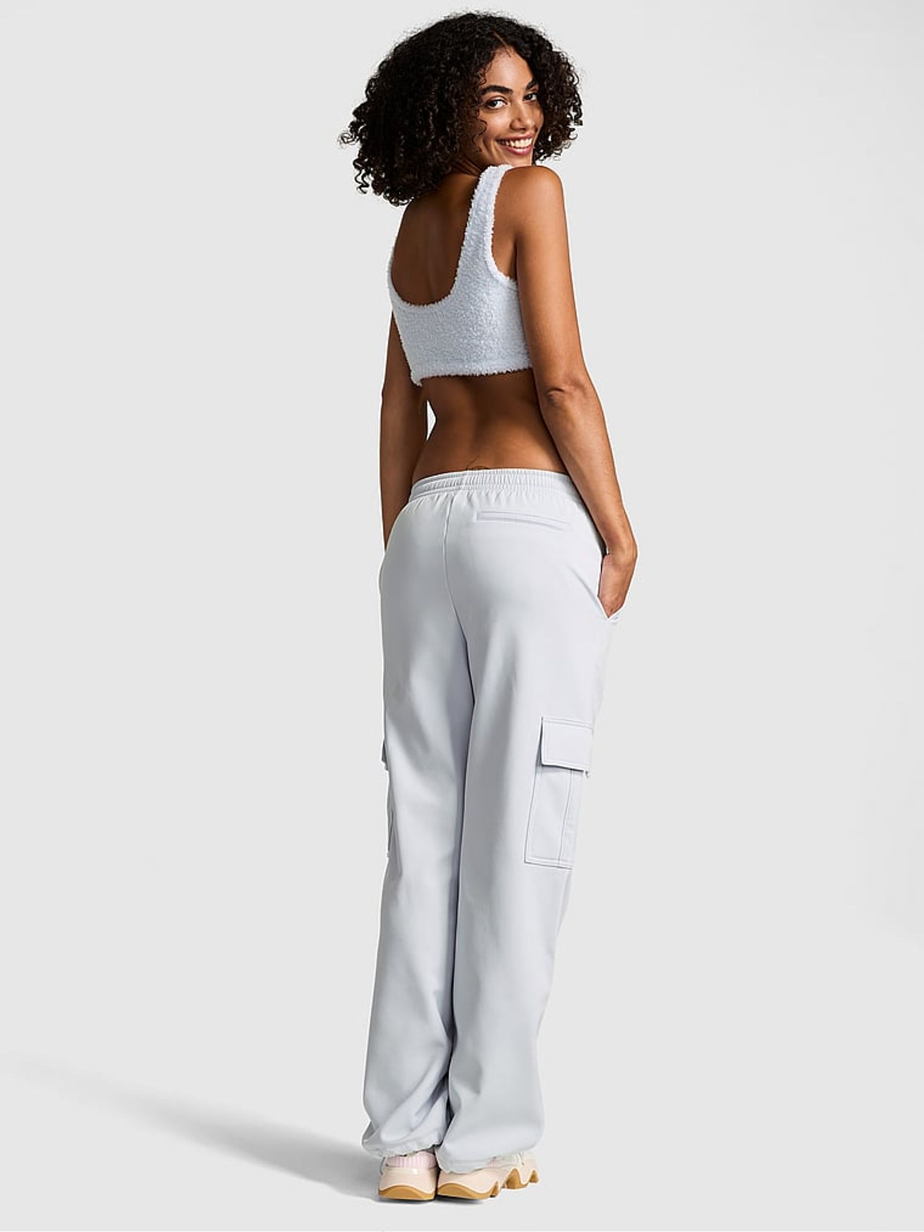 Hydrangea Blue Fleece Cargo Trousers - Image 2 of 3