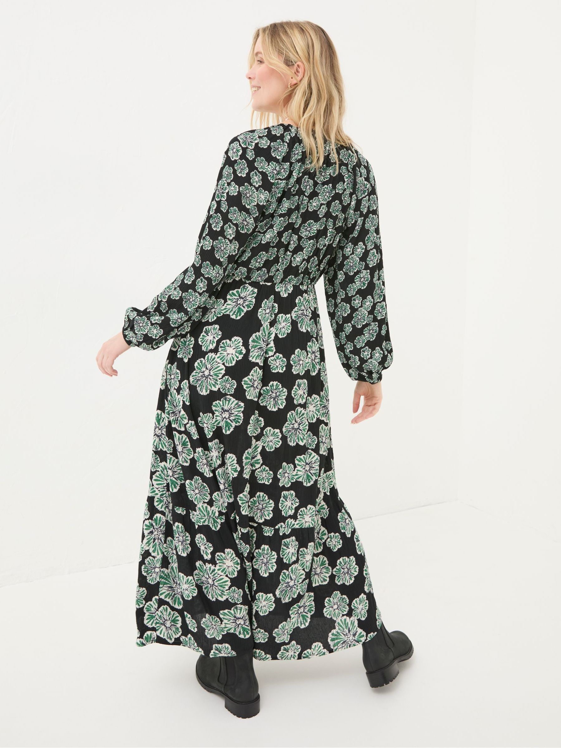 Noelle Black Spaced Floral Midi Dress - Image 2 of 6