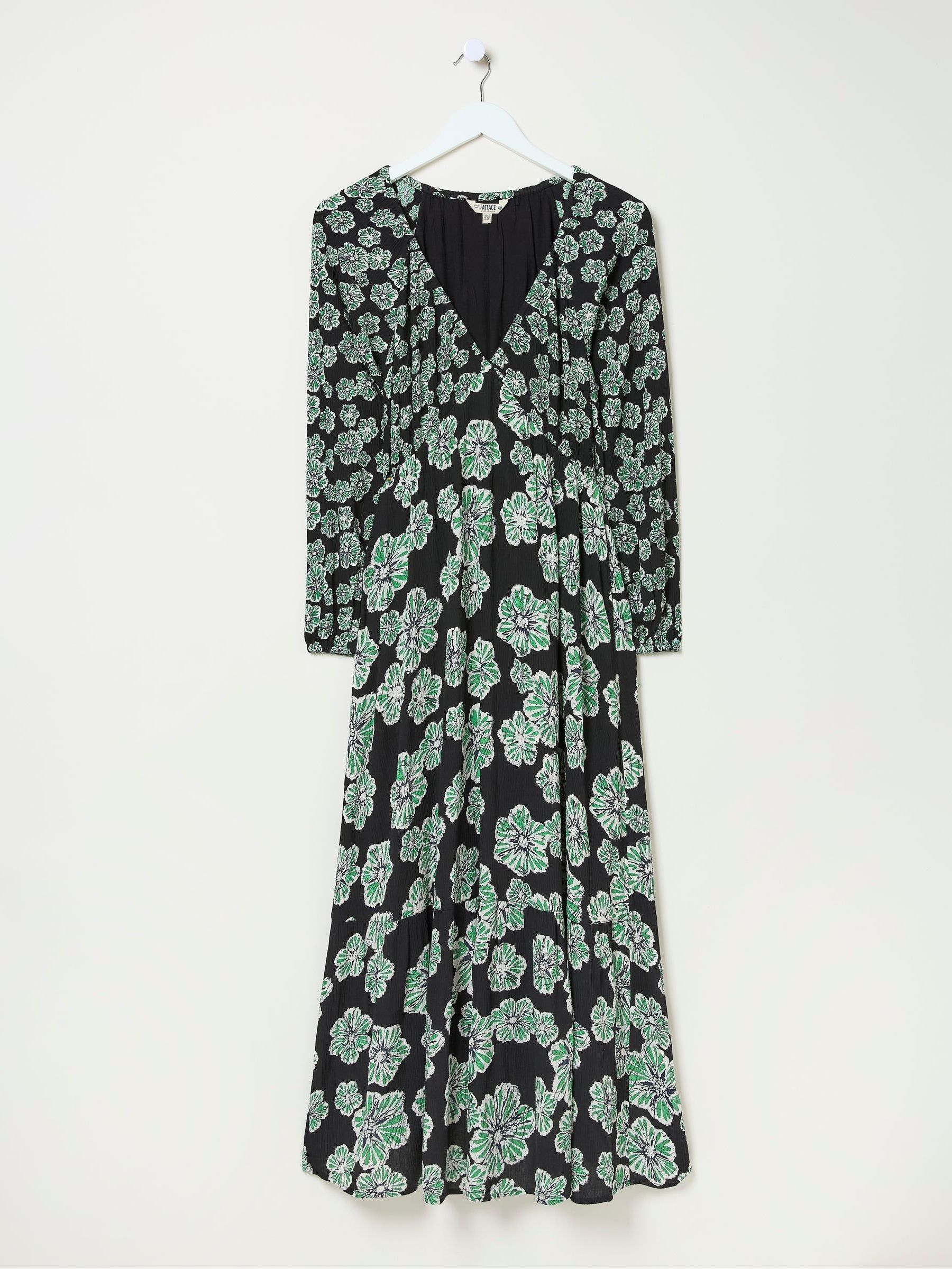 Noelle Black Spaced Floral Midi Dress - Image 6 of 6