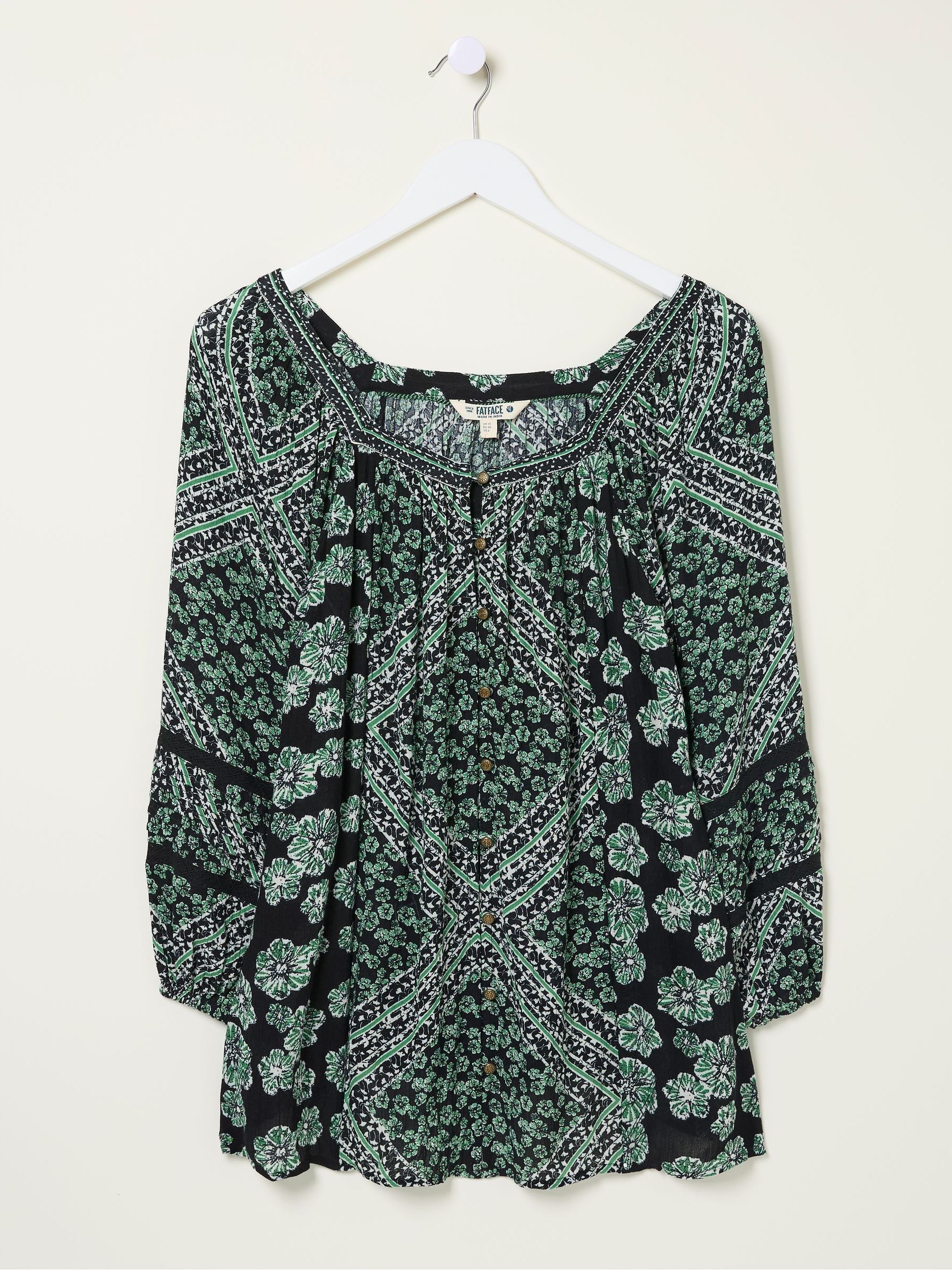 Caitlin Washed Black Spaced Floral Tunic - Image 6 of 6