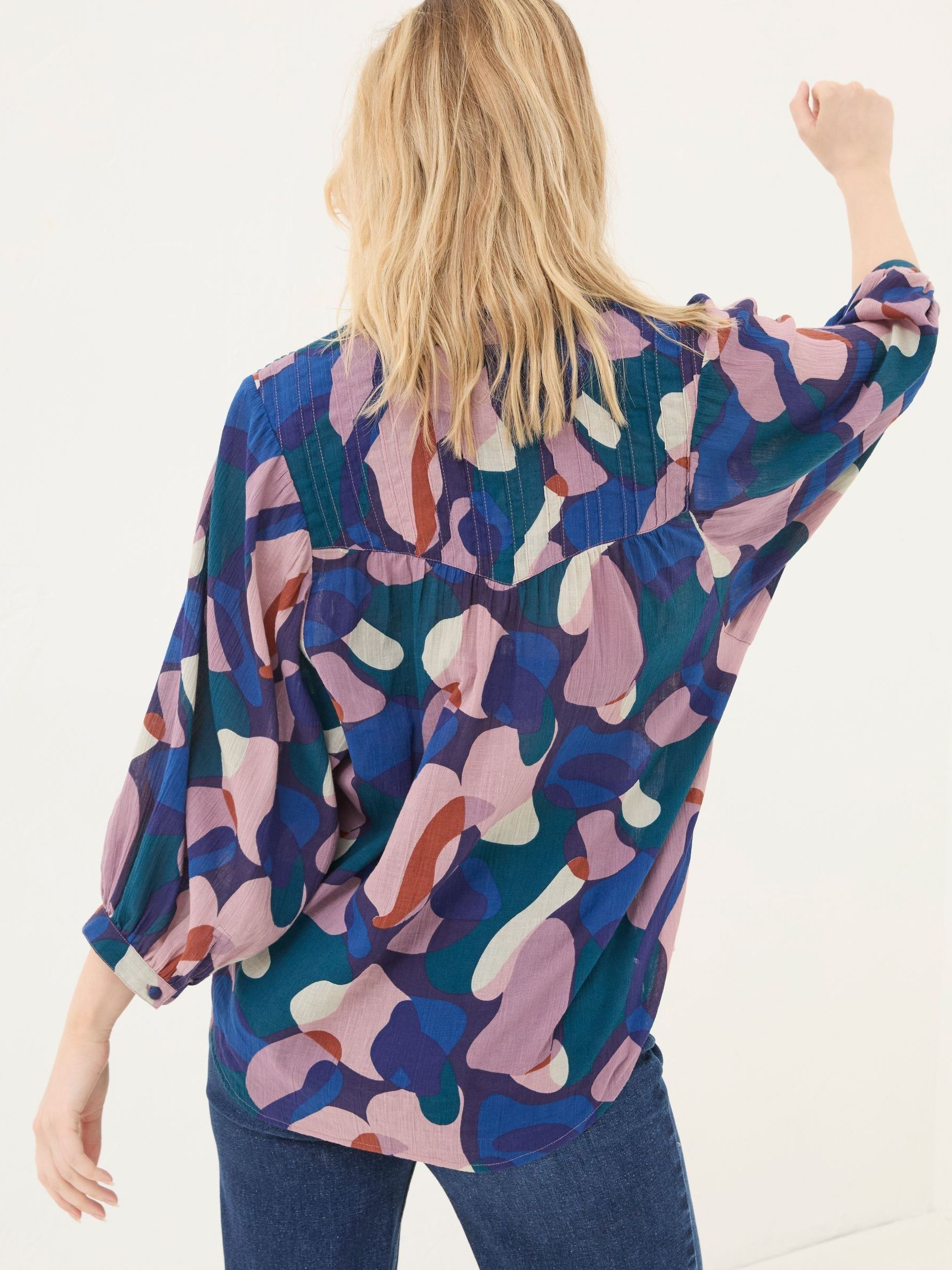 Evelyn Black Painted Abstract Blouse - Image 2 of 6