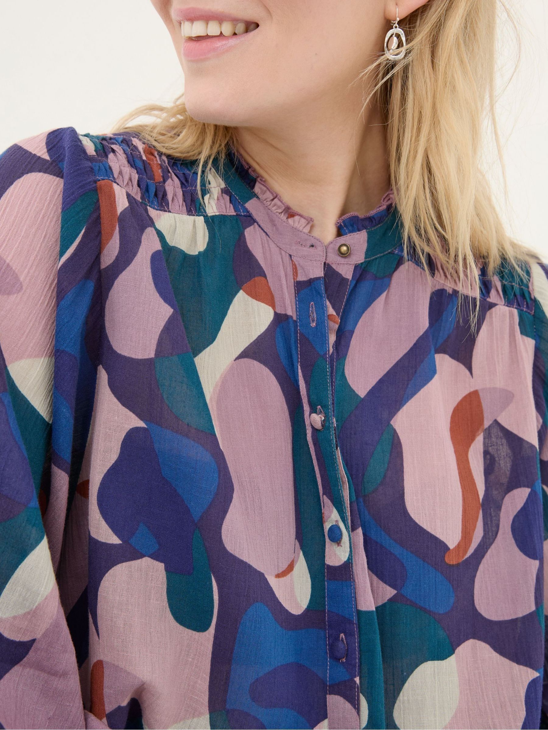Evelyn Black Painted Abstract Blouse - Image 5 of 6