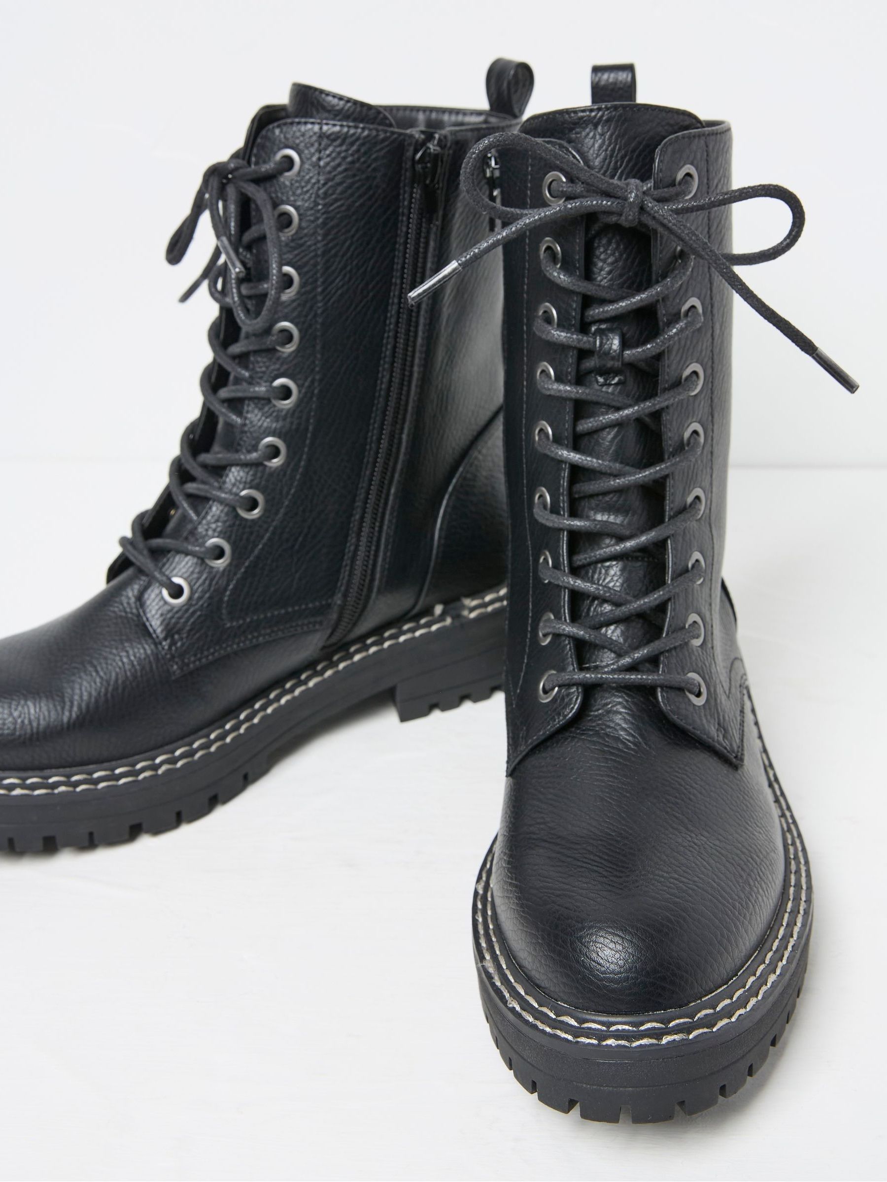Violet Black Chunky PU Boots - Image 3 of 3