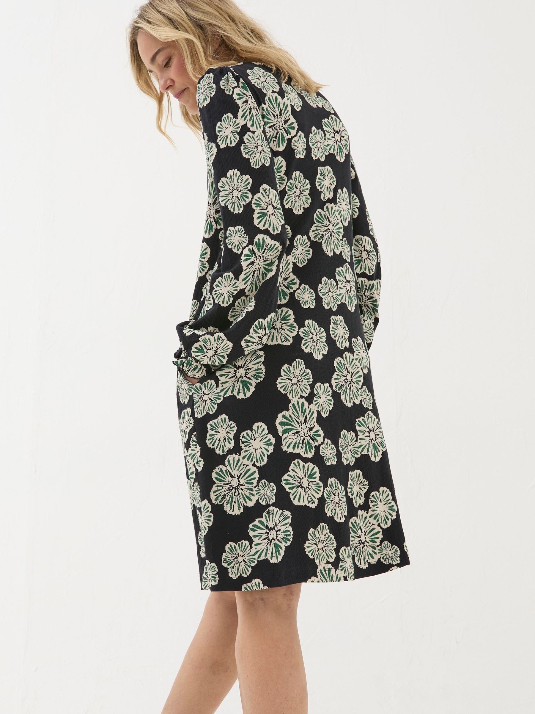 Black Floral Jersey Dress - Image 2 of 5