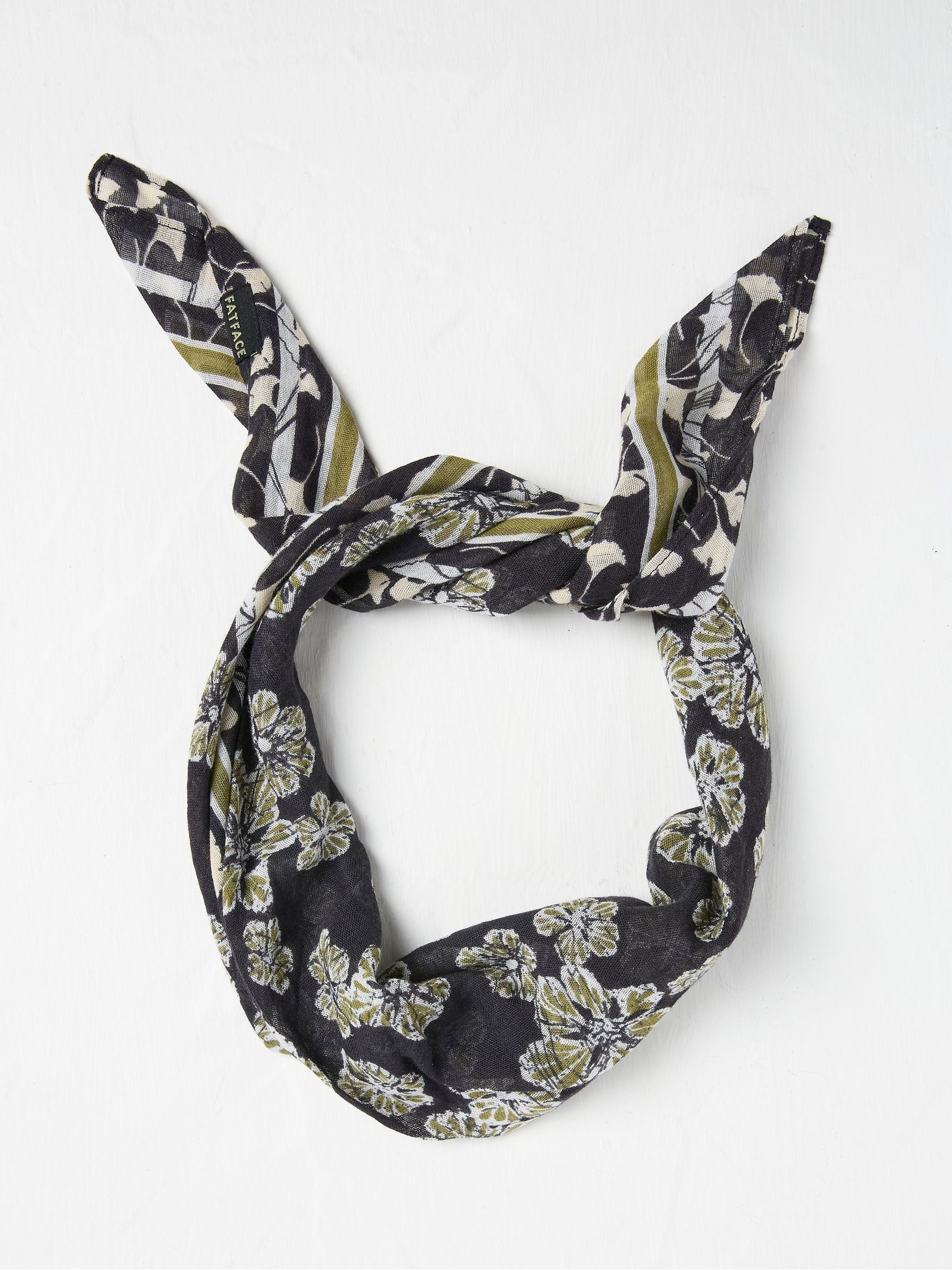 Black Floral Hair Scarf - Image 1 of 2