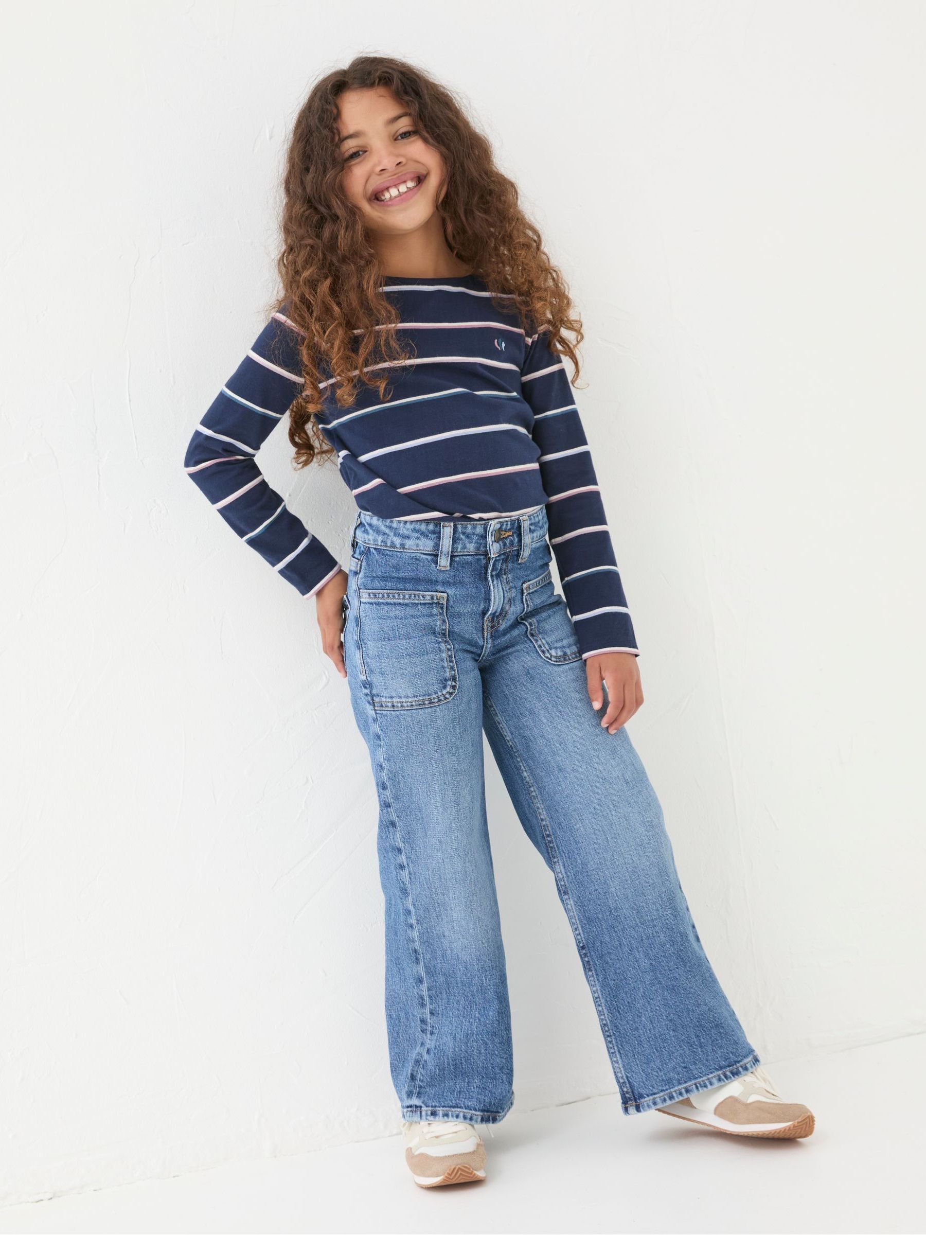 Mid Wash Wide Leg Denim Jeans - Image 1 of 5