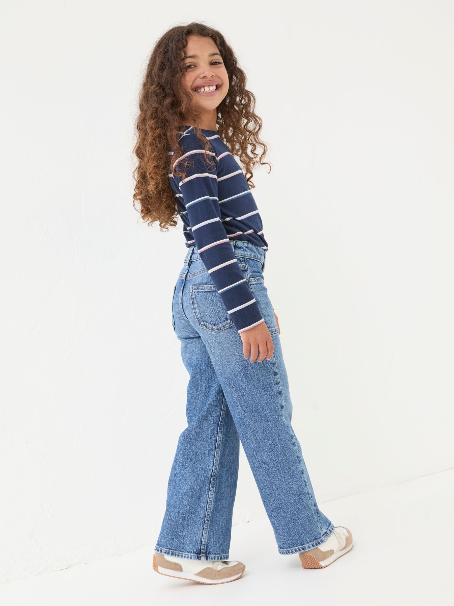 Mid Wash Wide Leg Denim Jeans - Image 2 of 5
