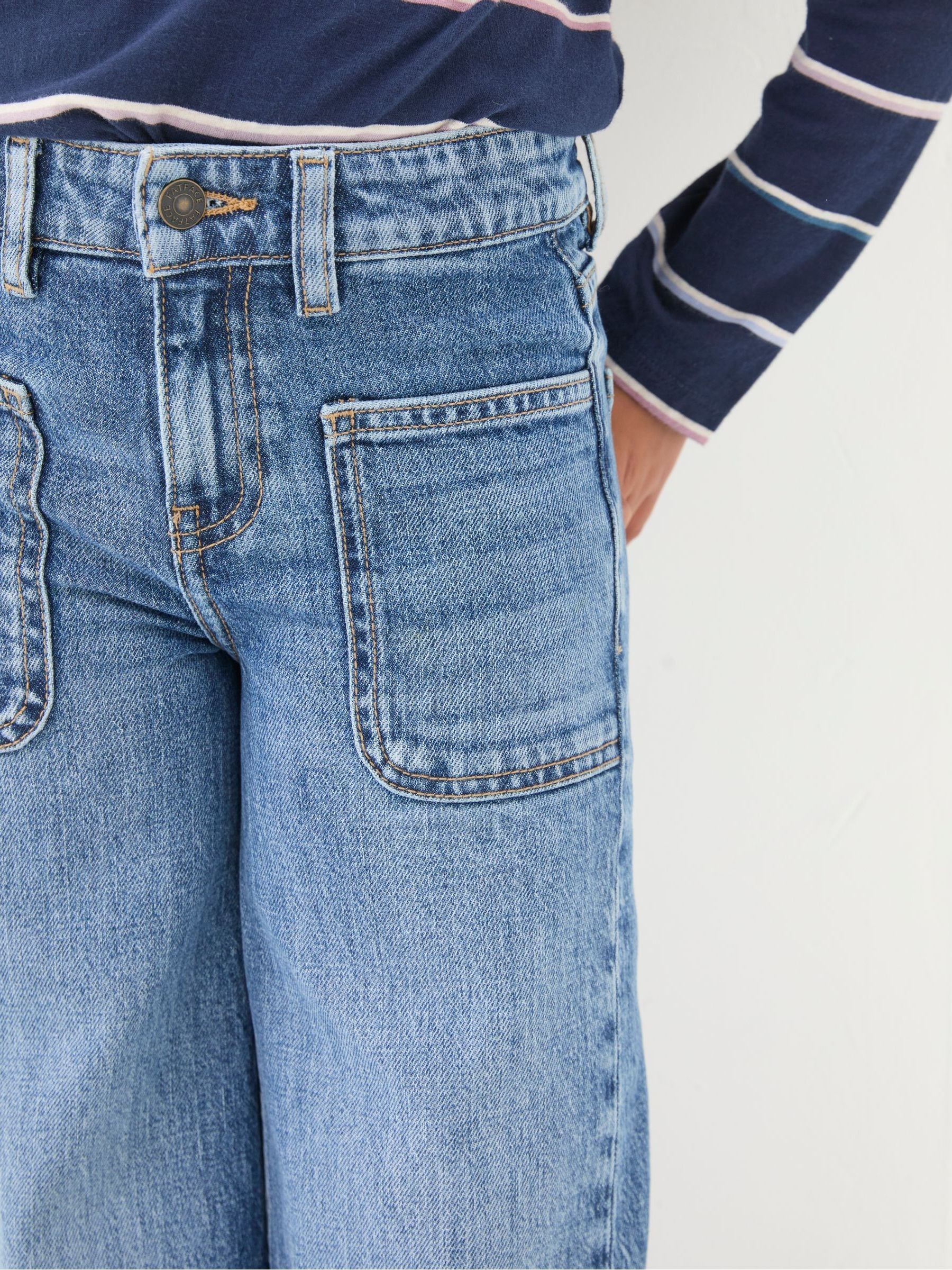 Mid Wash Wide Leg Denim Jeans - Image 4 of 5
