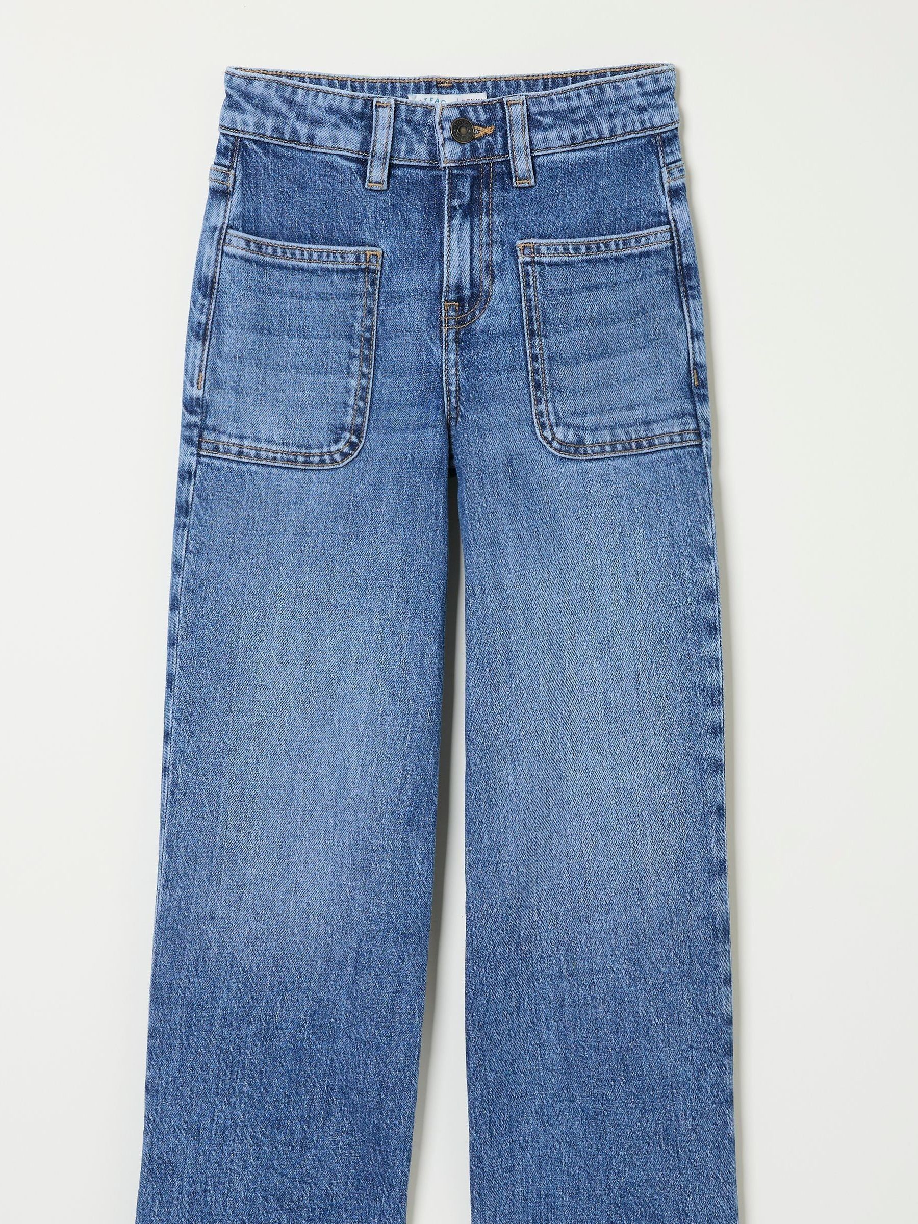 Mid Wash Wide Leg Denim Jeans - Image 5 of 5