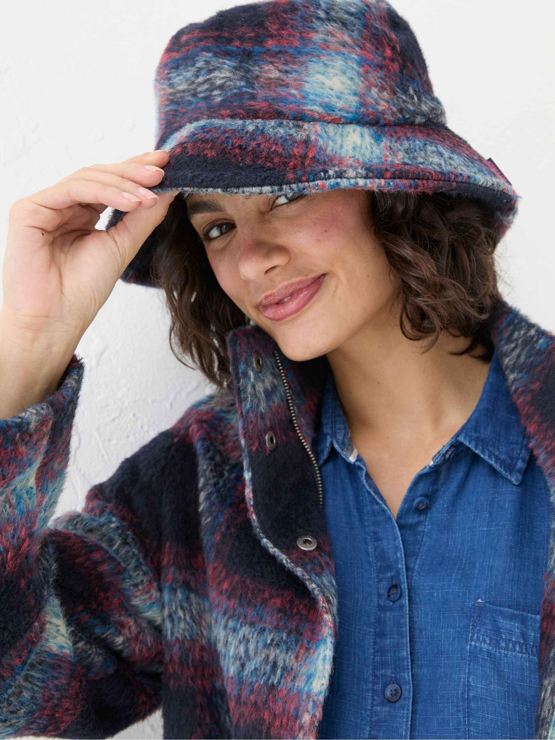 Blue Check Bucket Hat - Image 1 of 4