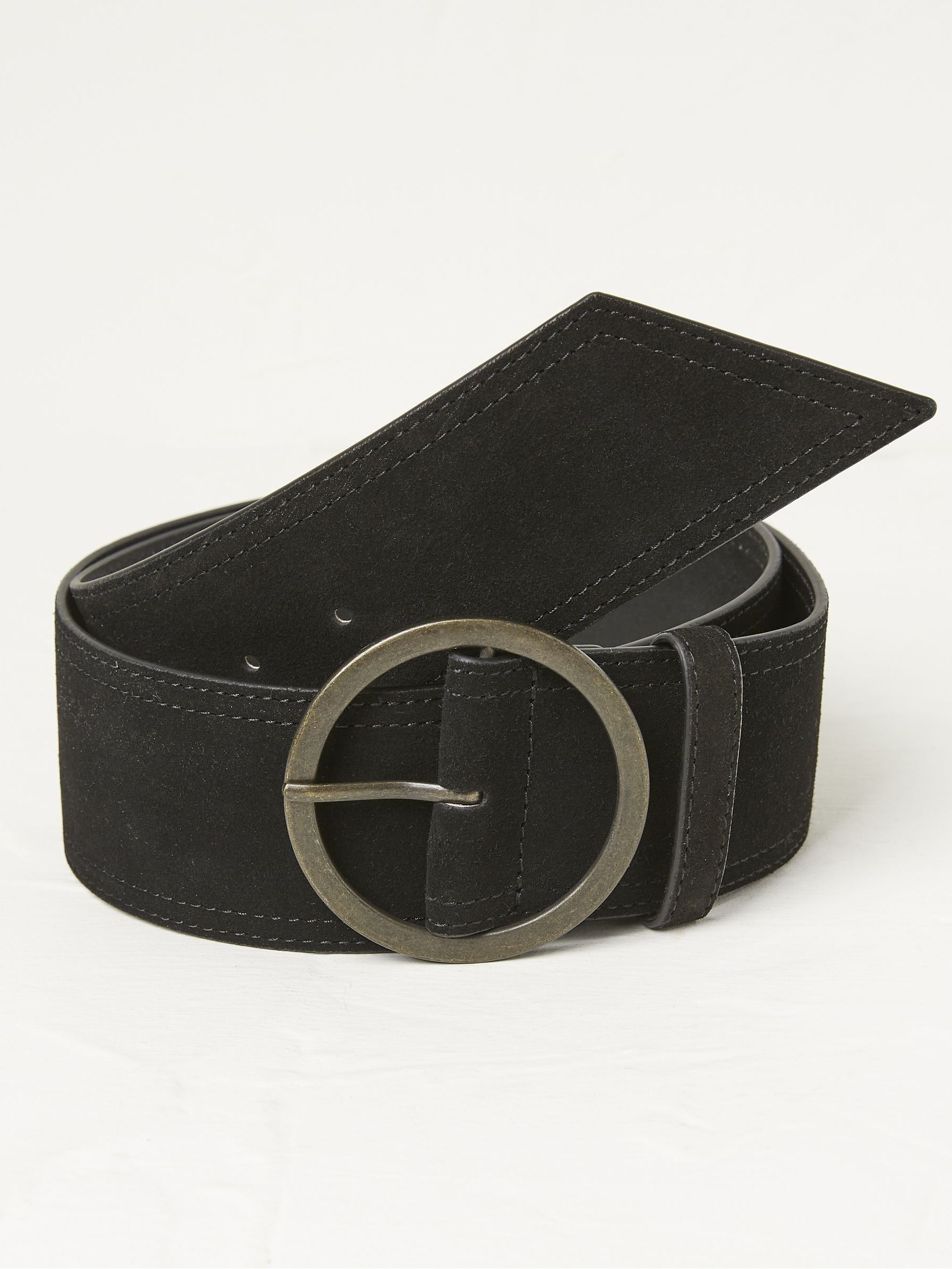 Black Soft Wide Waist Belt FatFace