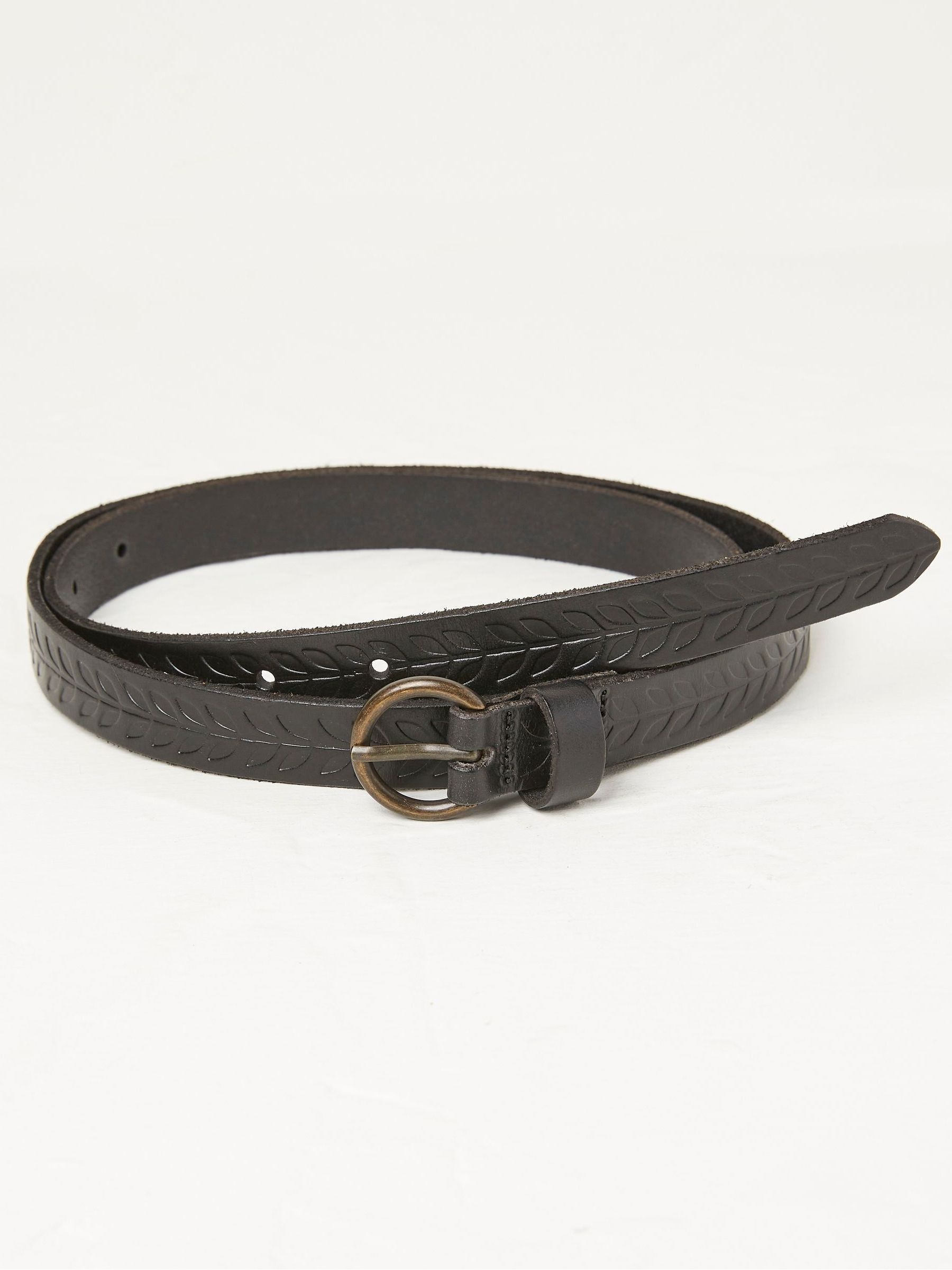 Black Skinny Embossed Belt - Image 1 of 3 Black Skinny Embossed Belt - Image 1 of 3