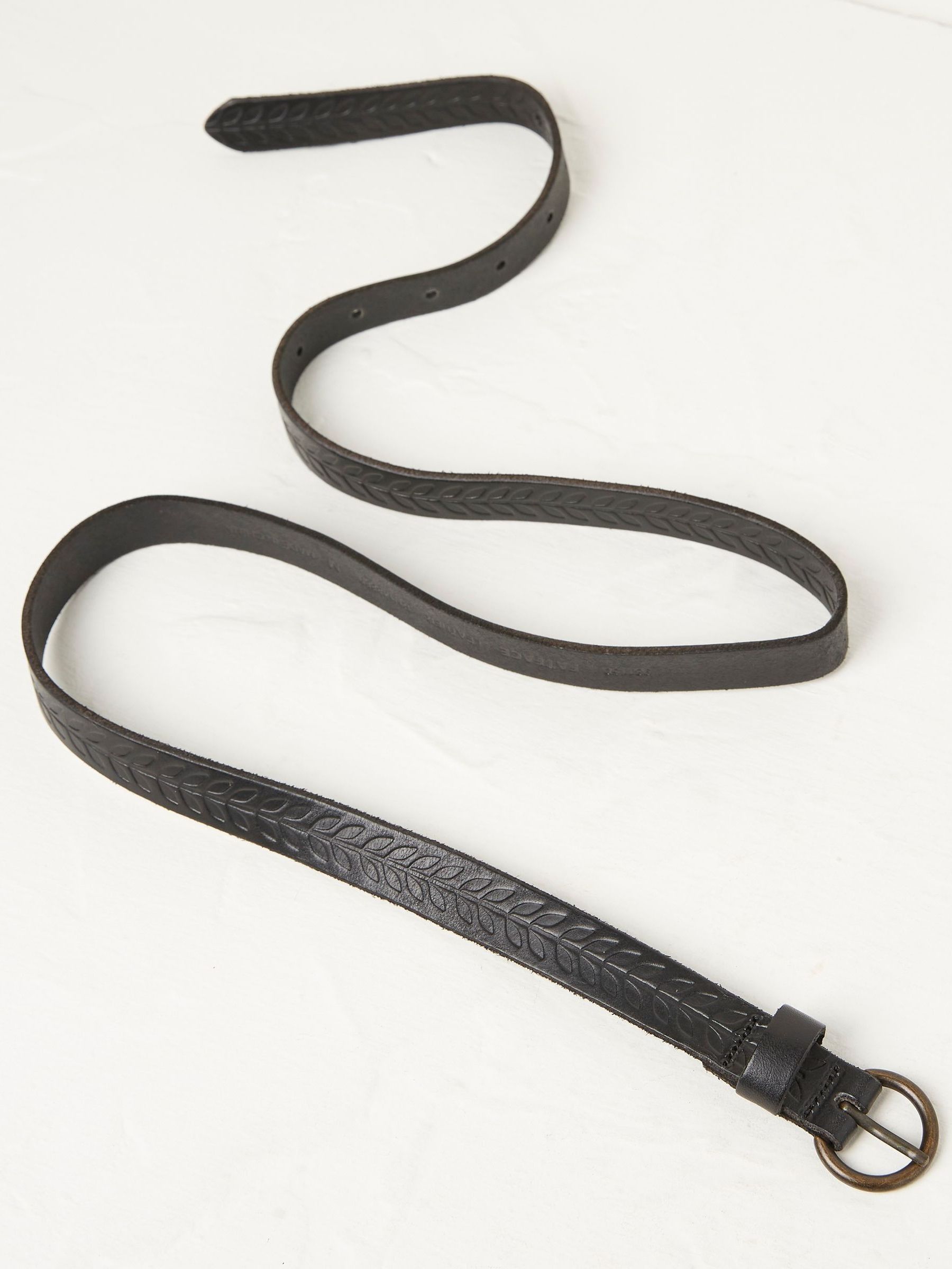Black Skinny Embossed Belt - Image 2 of 3 Black Skinny Embossed Belt - Image 2 of 3