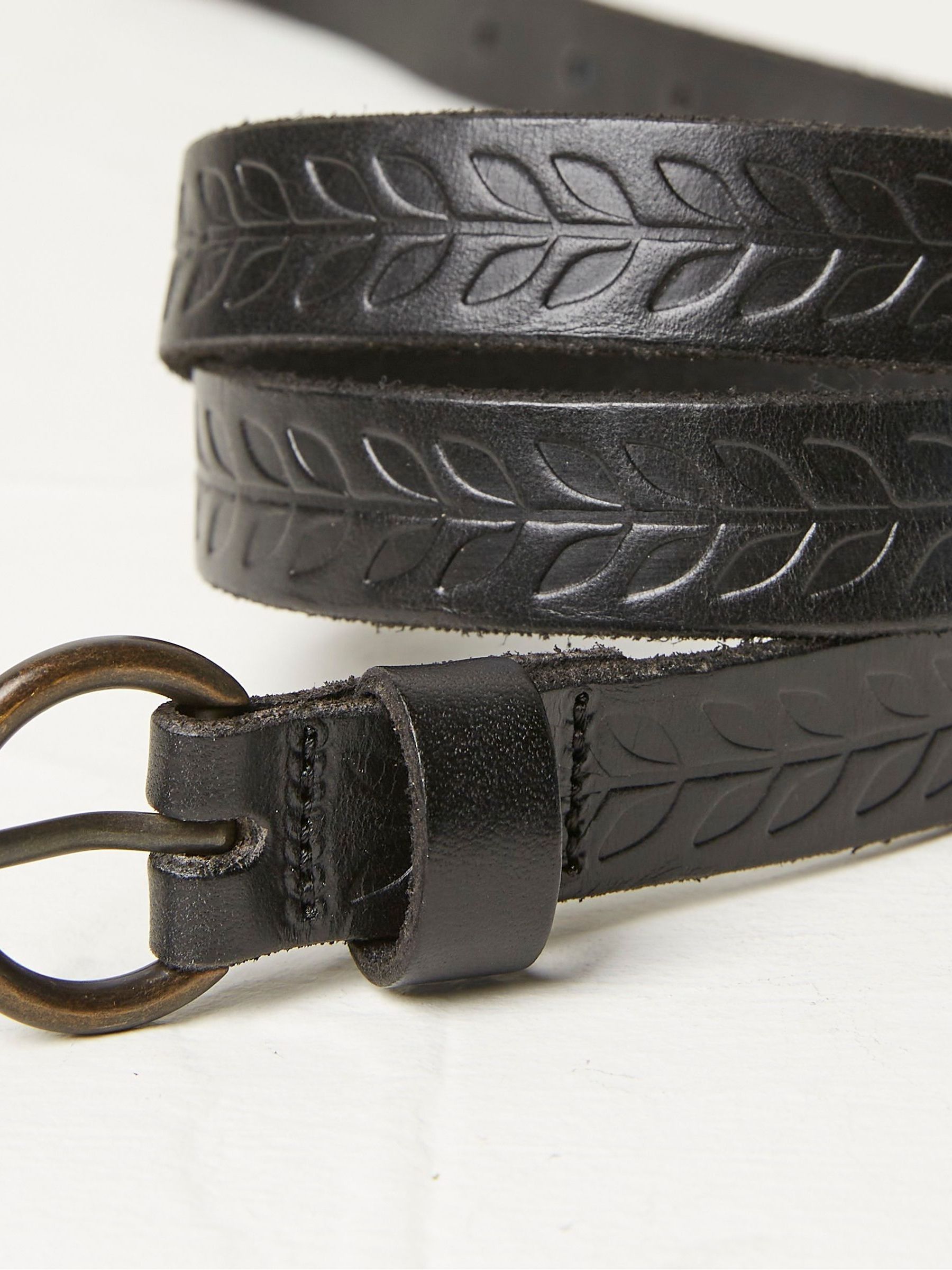 Black Skinny Embossed Belt - Image 3 of 3