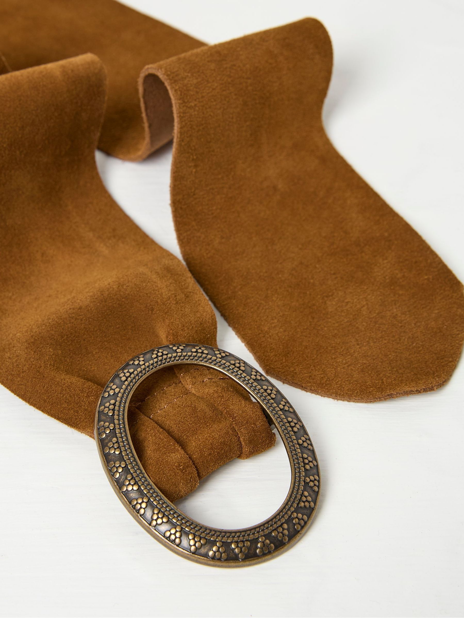 Tan Brown Soft Wide Waist Belt - Image 2 of 2