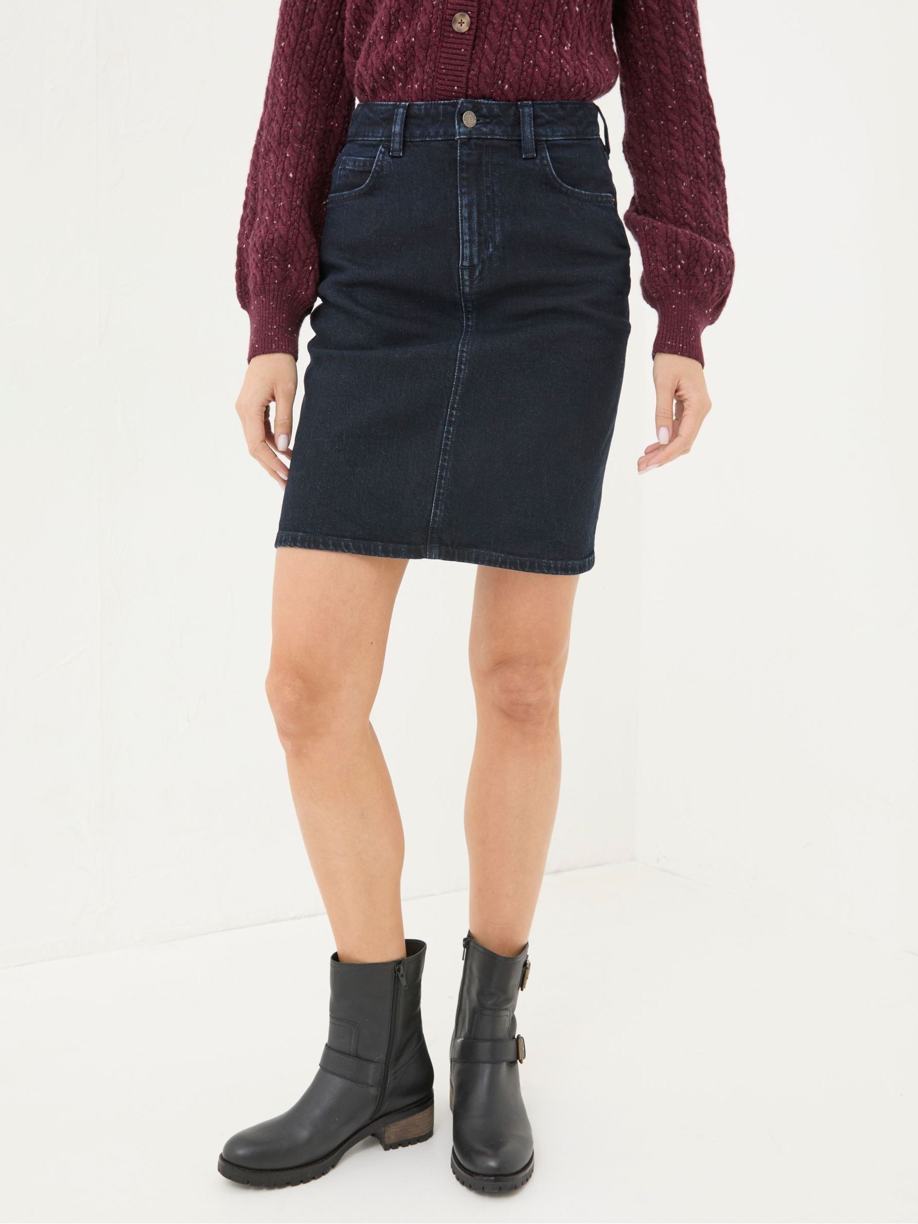 Hattie Dark Blue Denim Skirt - Image 1 of 6