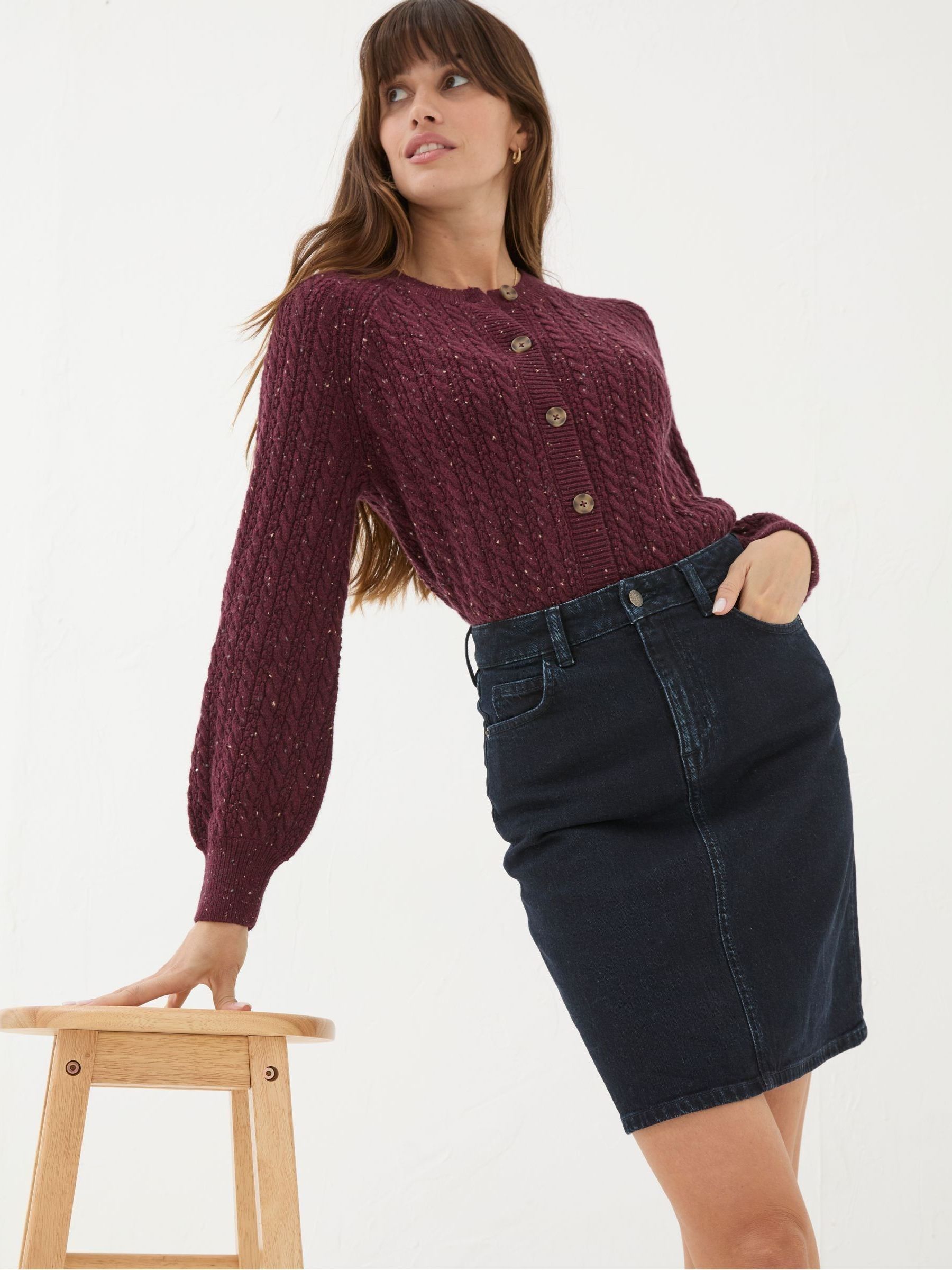 Hattie Dark Blue Denim Skirt - Image 4 of 6