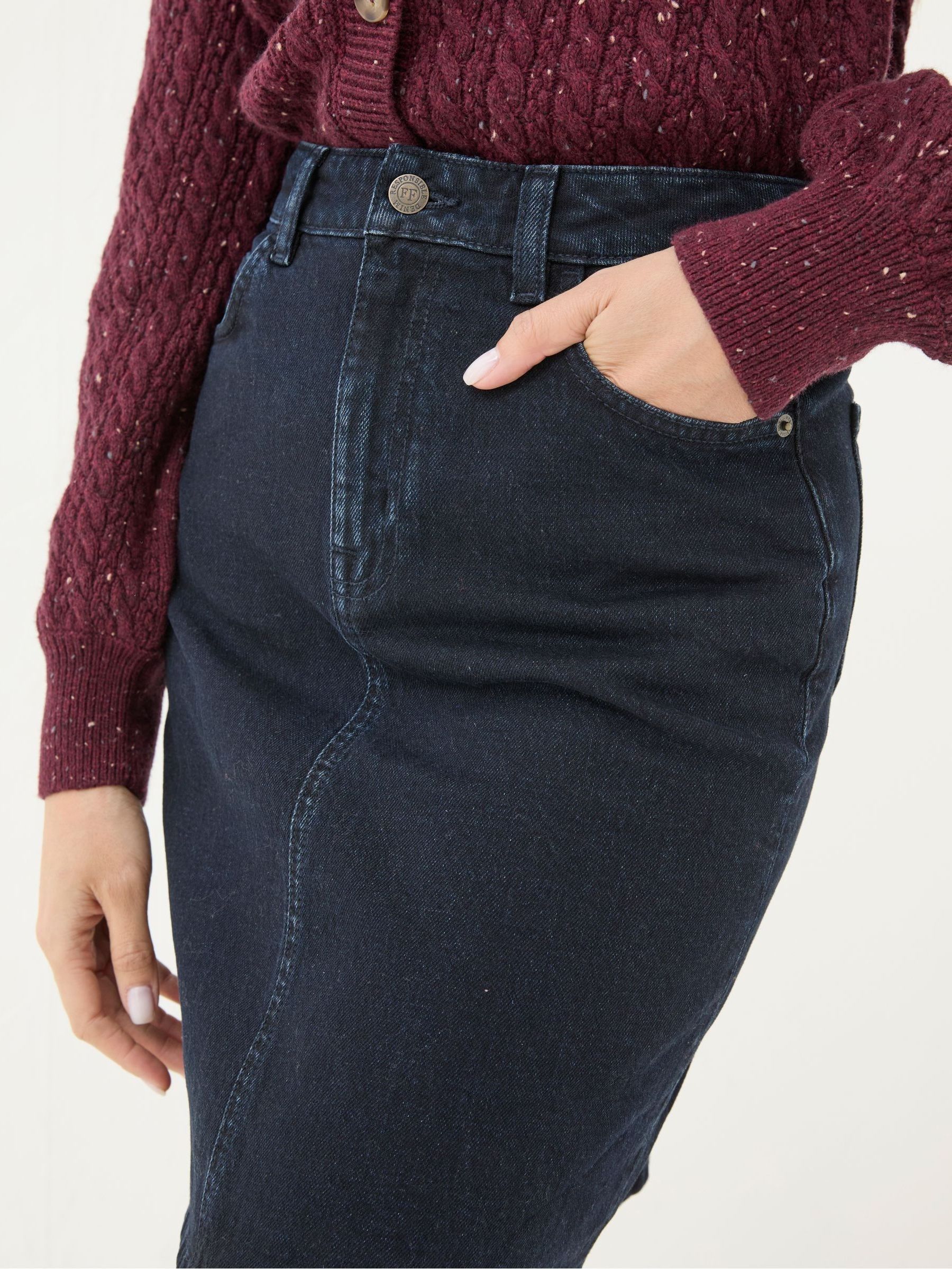 Hattie Dark Blue Denim Skirt - Image 5 of 6