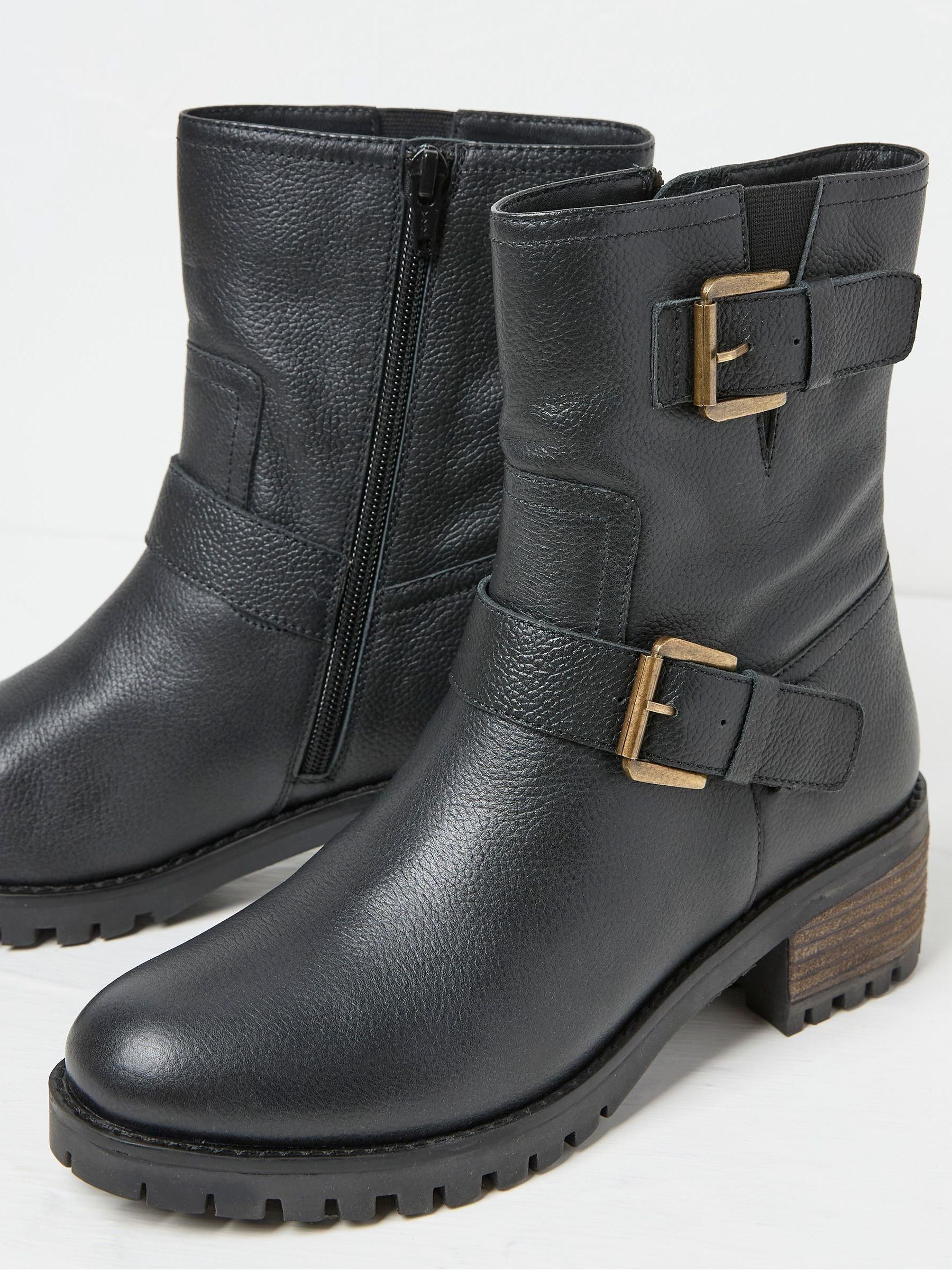 Liberty Black Biker Boots - Image 3 of 3
