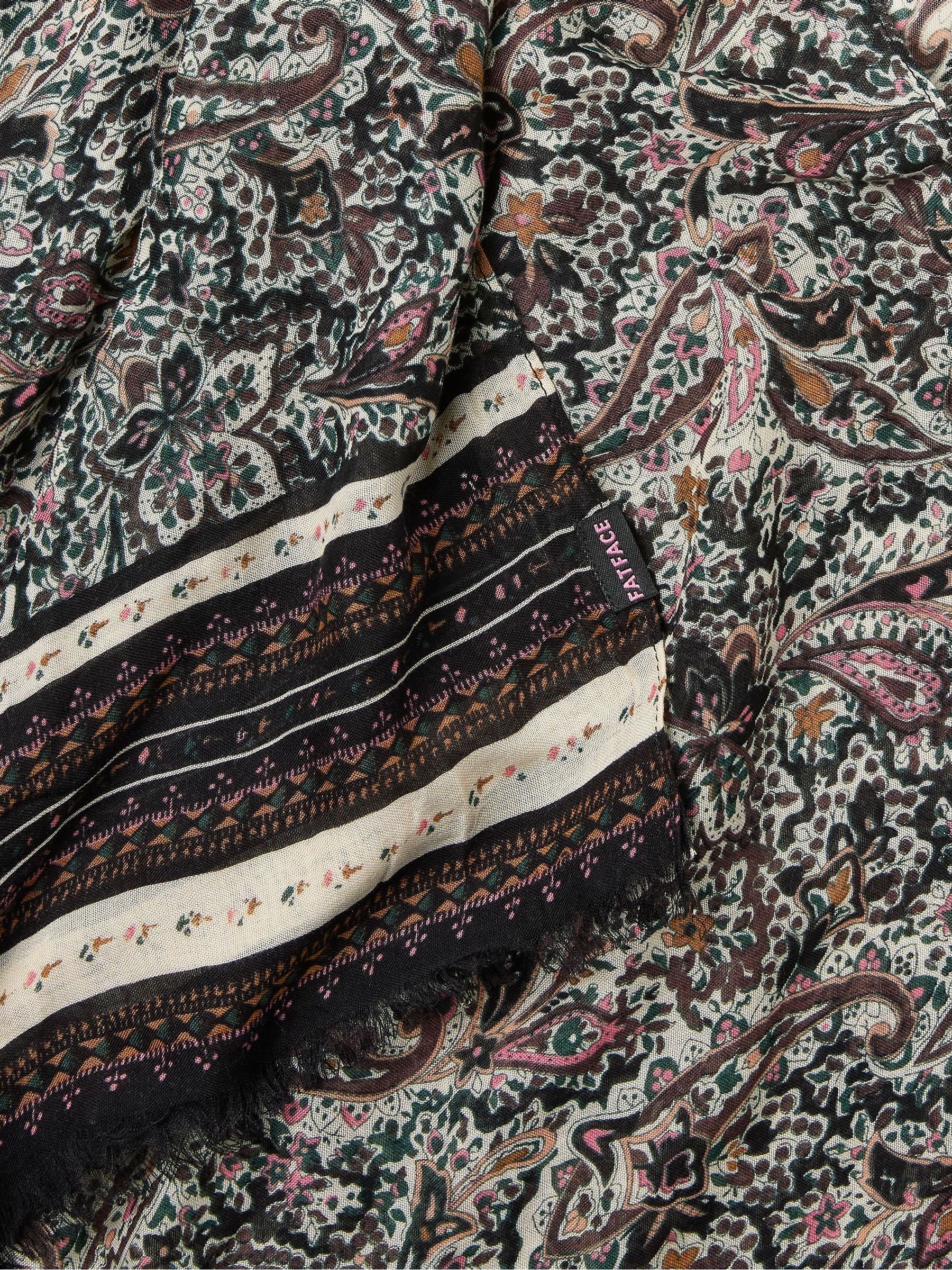 Wild Black Ditsy Lightweight Printed Scarf - Image 2 of 2