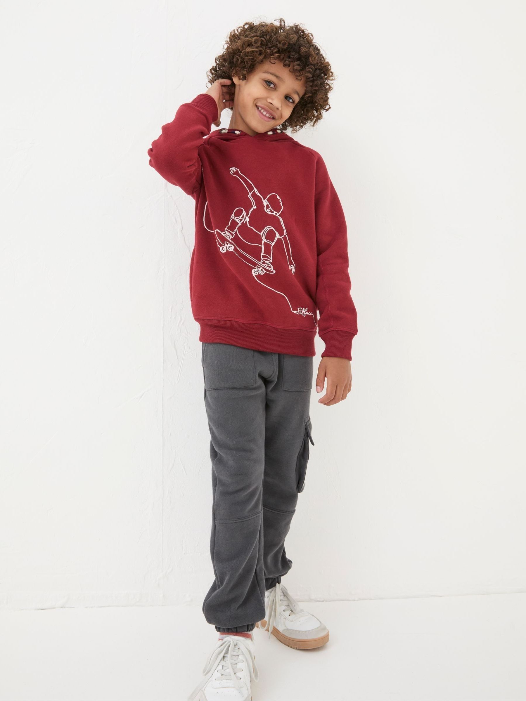 Red Skate Popover Hoodie - Image 1 of 6 Red Skate Popover Hoodie - Image 1 of 6