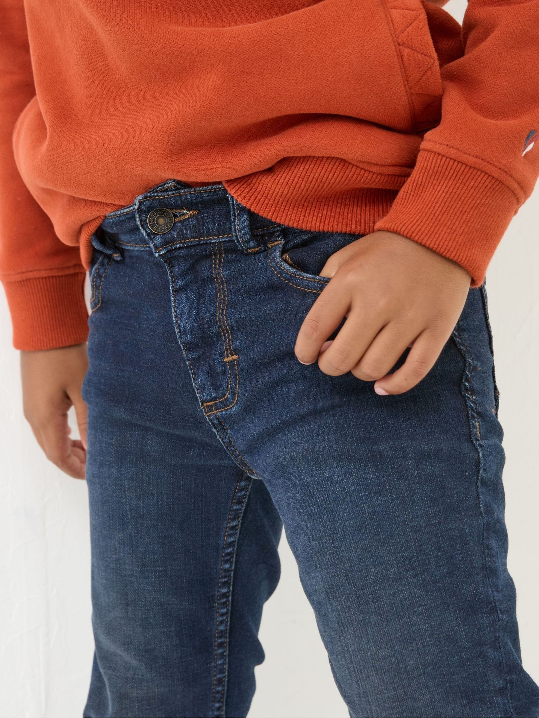 Navy Blue Wash Tarka Stretch Slim Jeans - Image 3 of 4