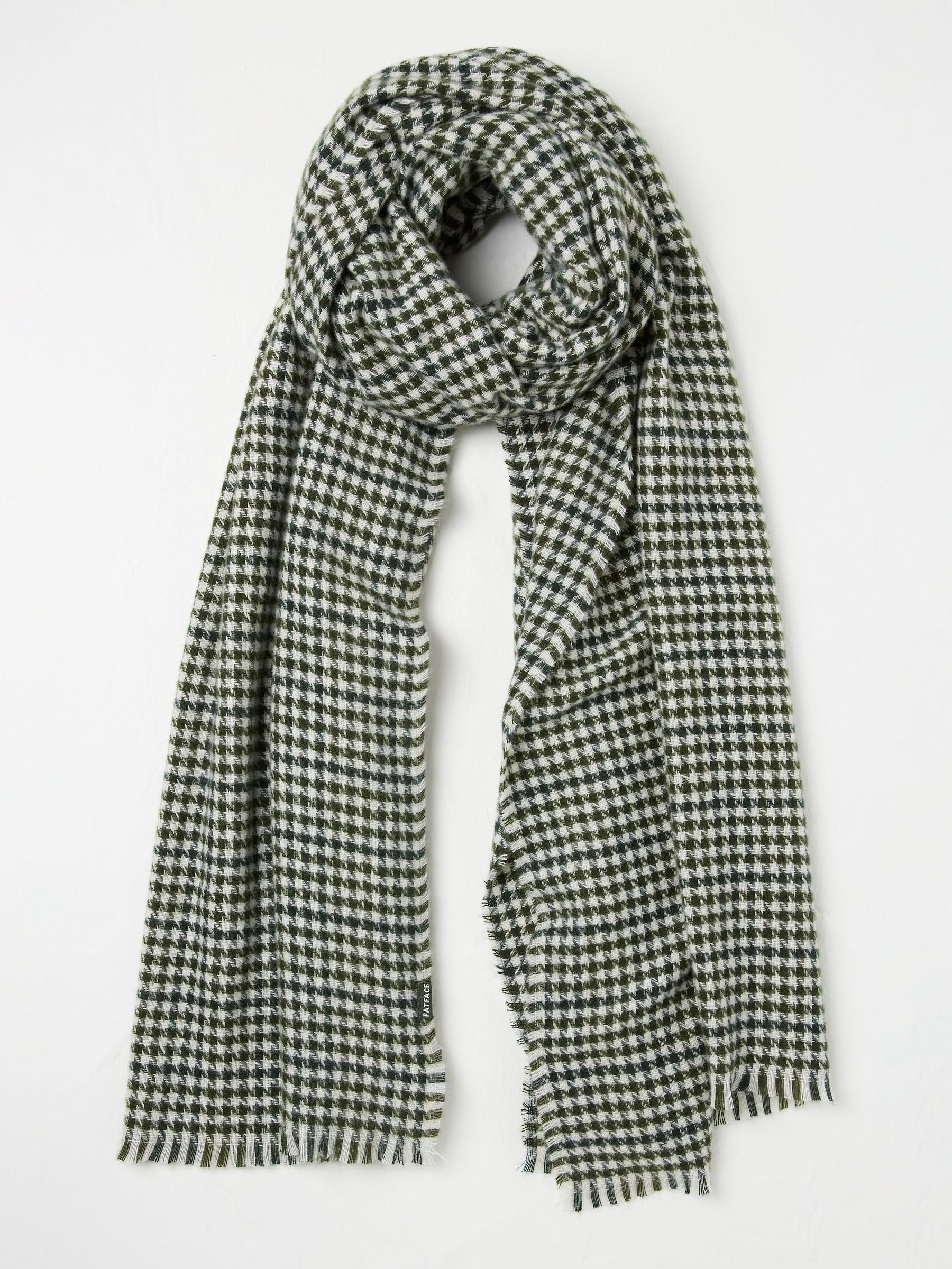 Green Houndstooth Scarf - Image 1 of 2