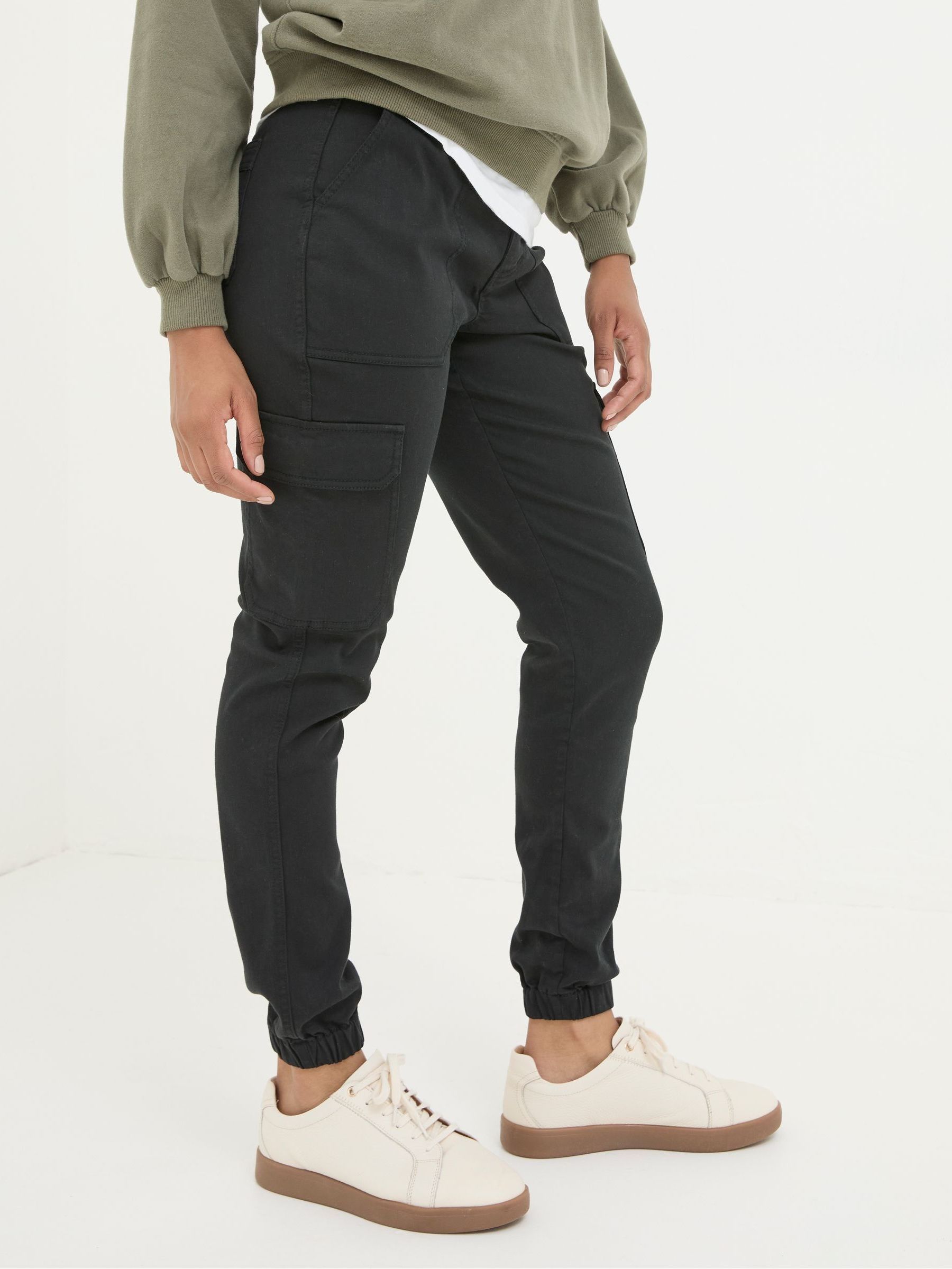 Hythe Black Cargo Trousers - Image 1 of 6
