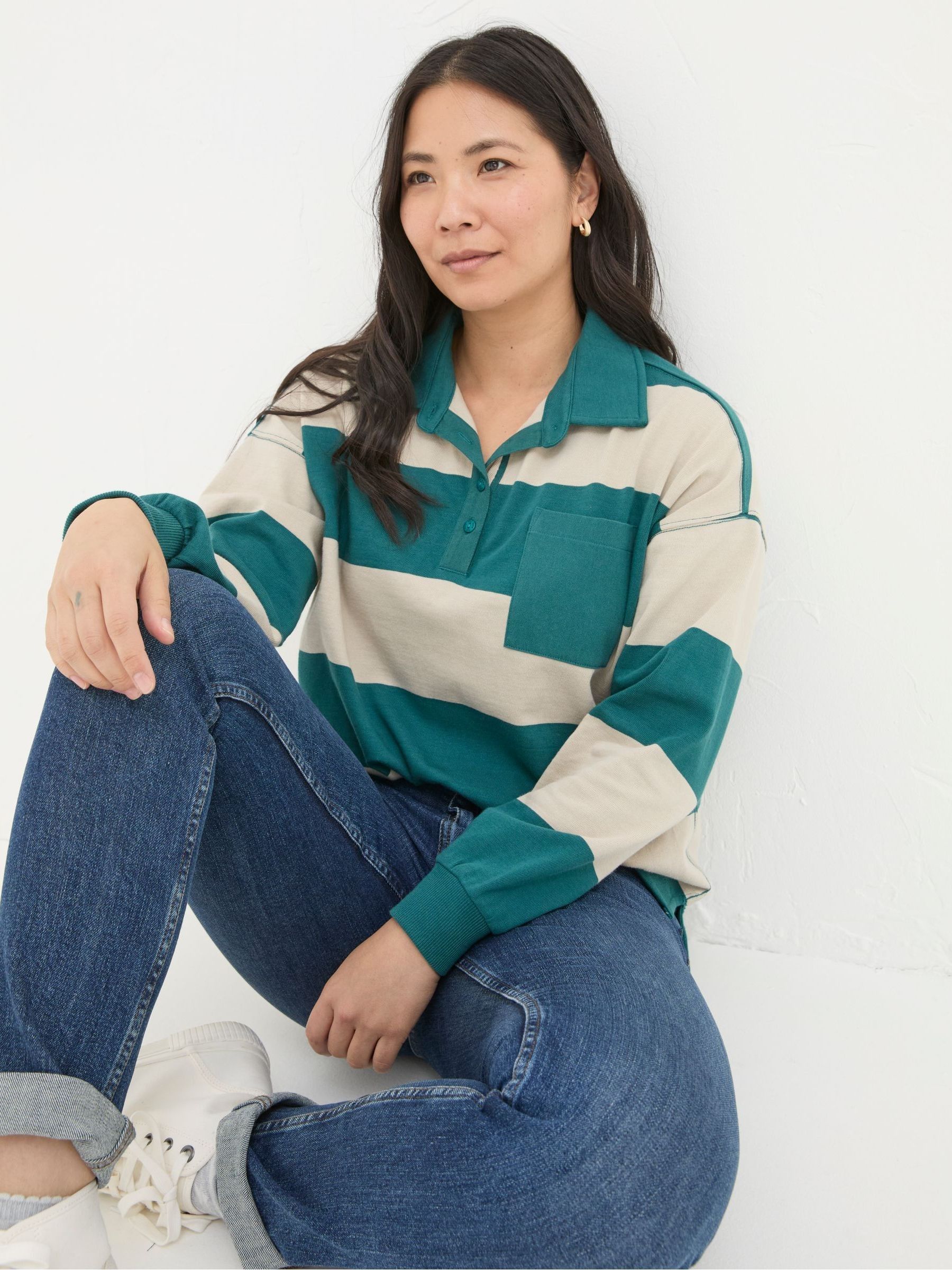 Ruby Green Stripe Rugby Top - Image 3 of 5