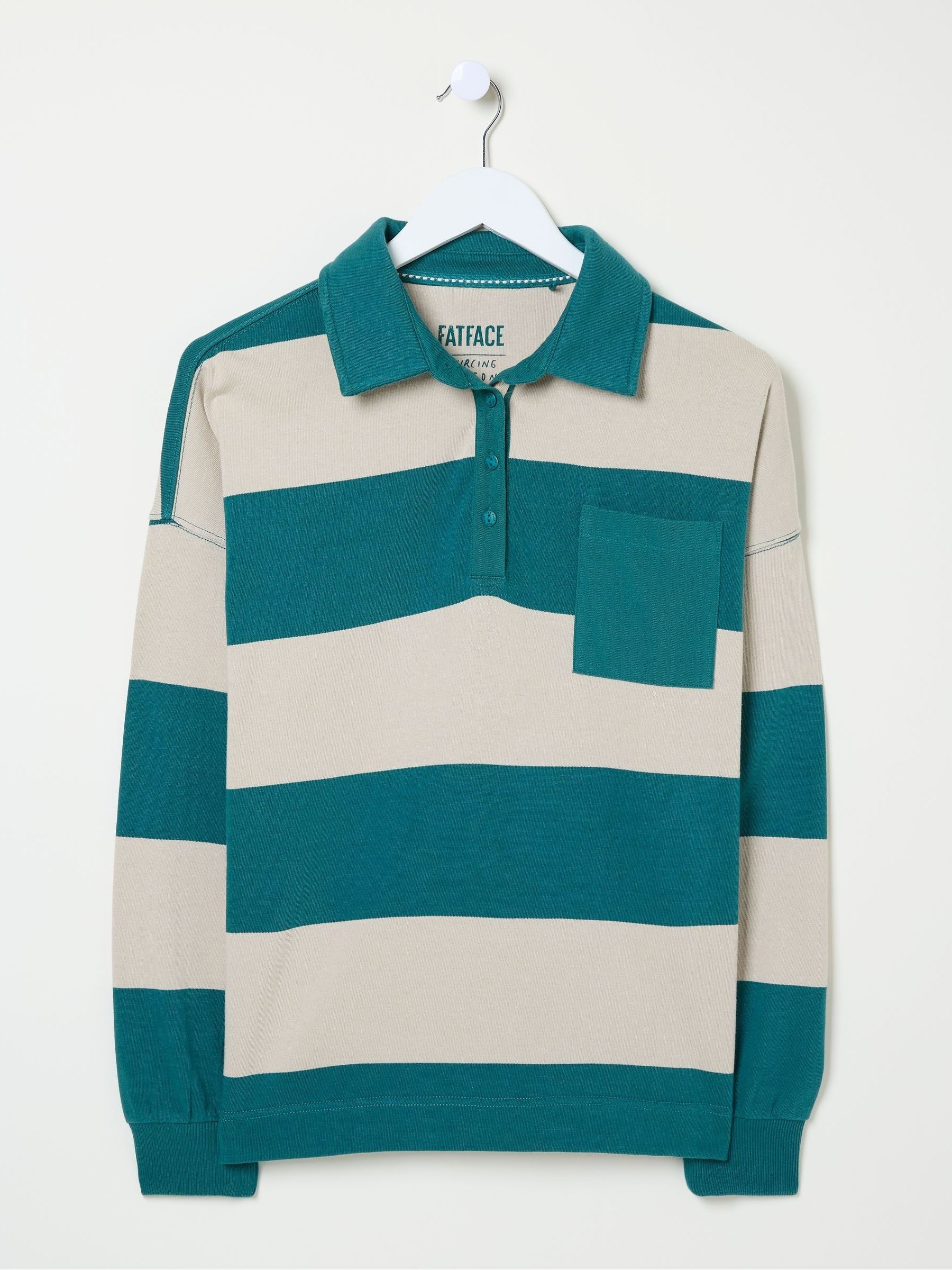 Ruby Green Stripe Rugby Top - Image 5 of 5
